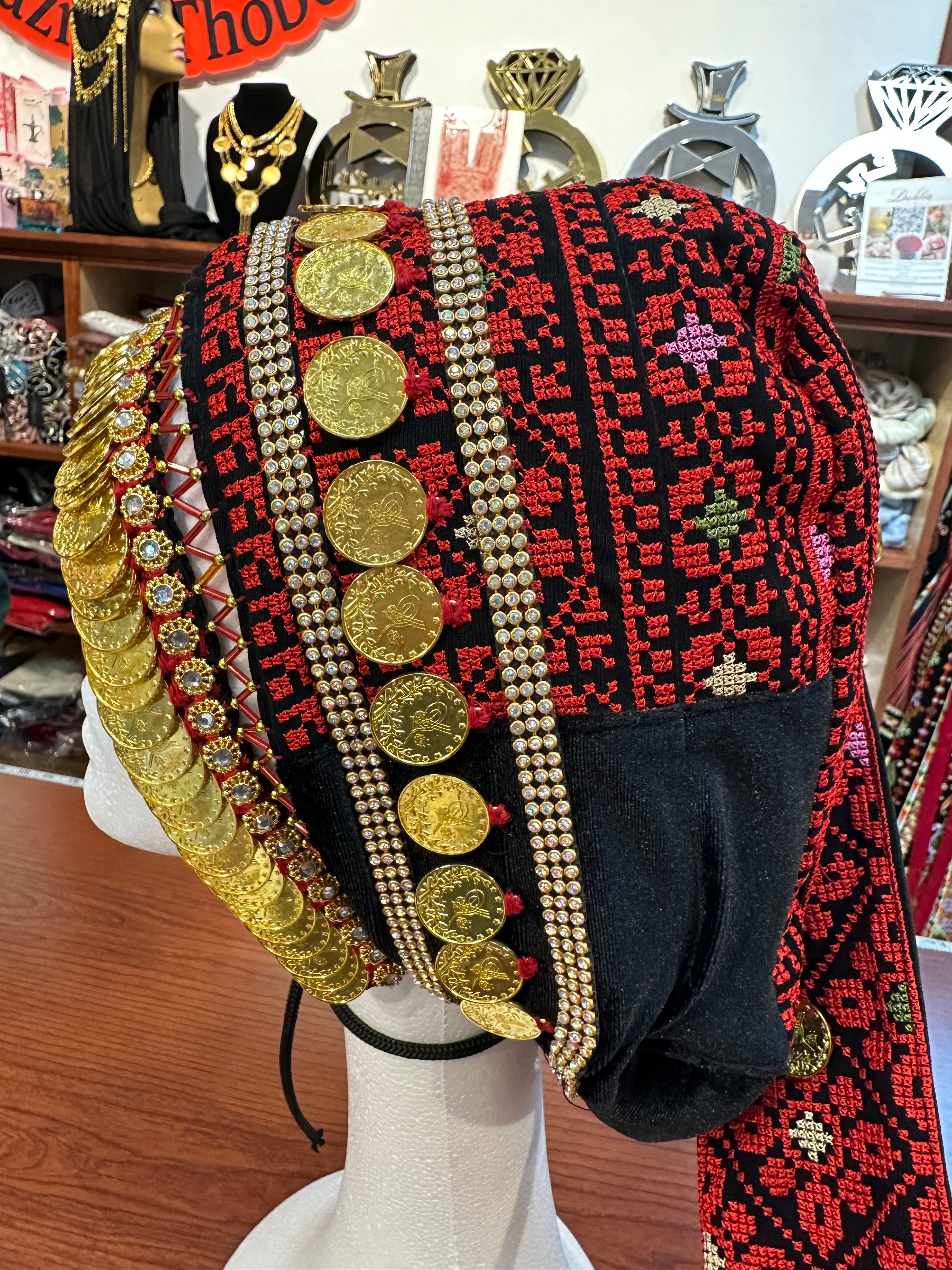 Embroidered Awka with Hand Stitched Coins