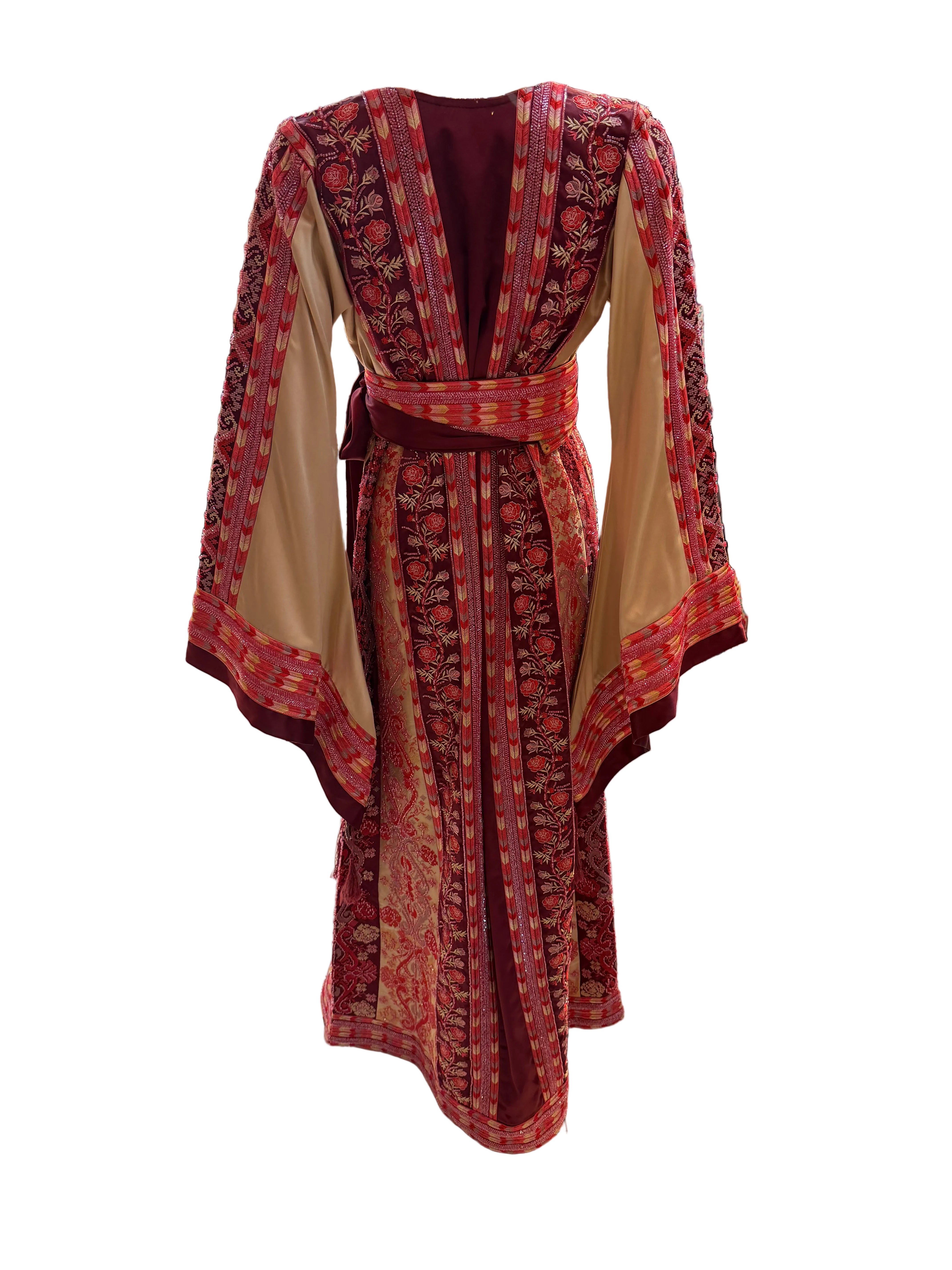 Cherry Red Beaded Thobe