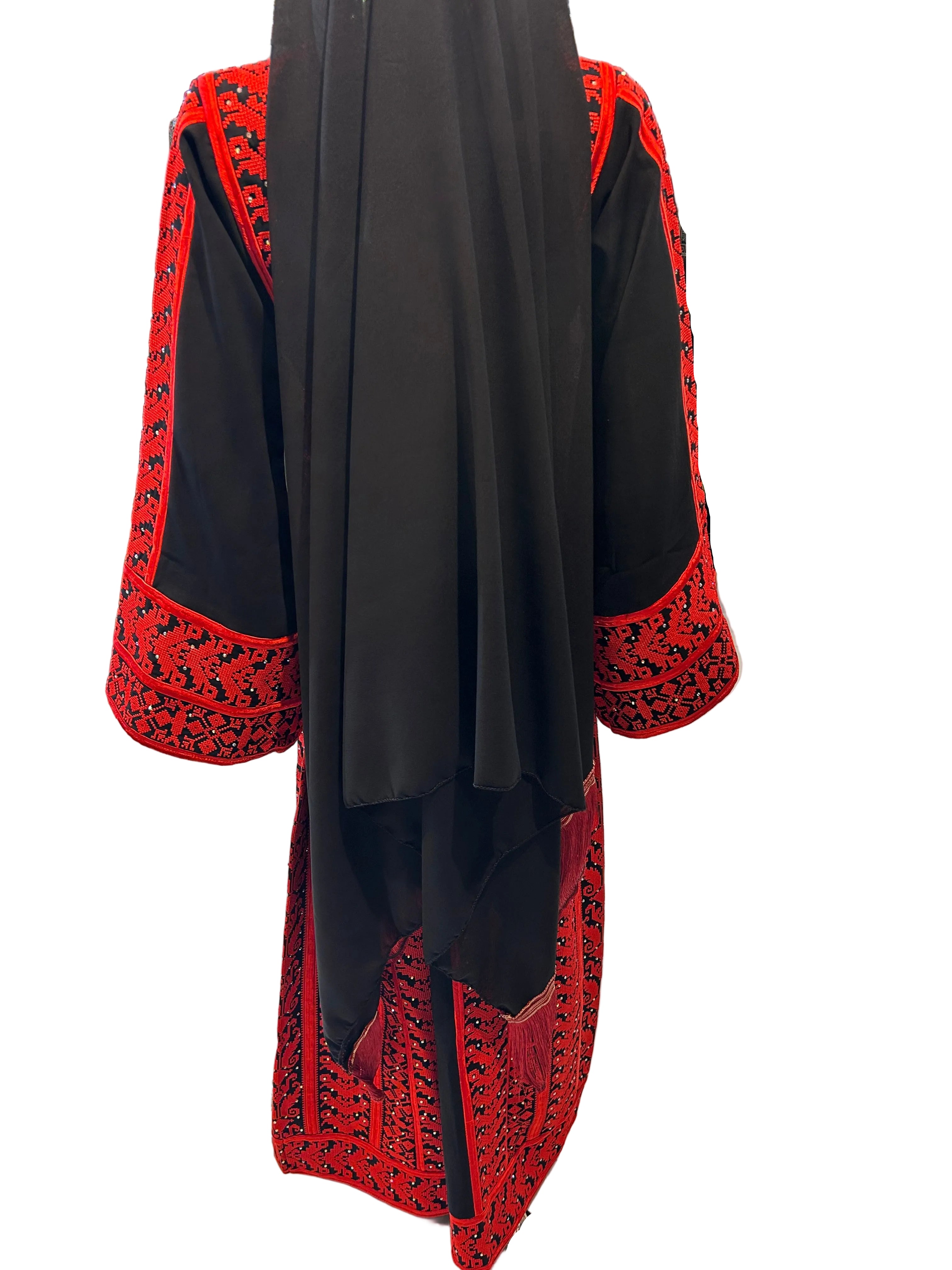 Elegant Red & Black Thobe