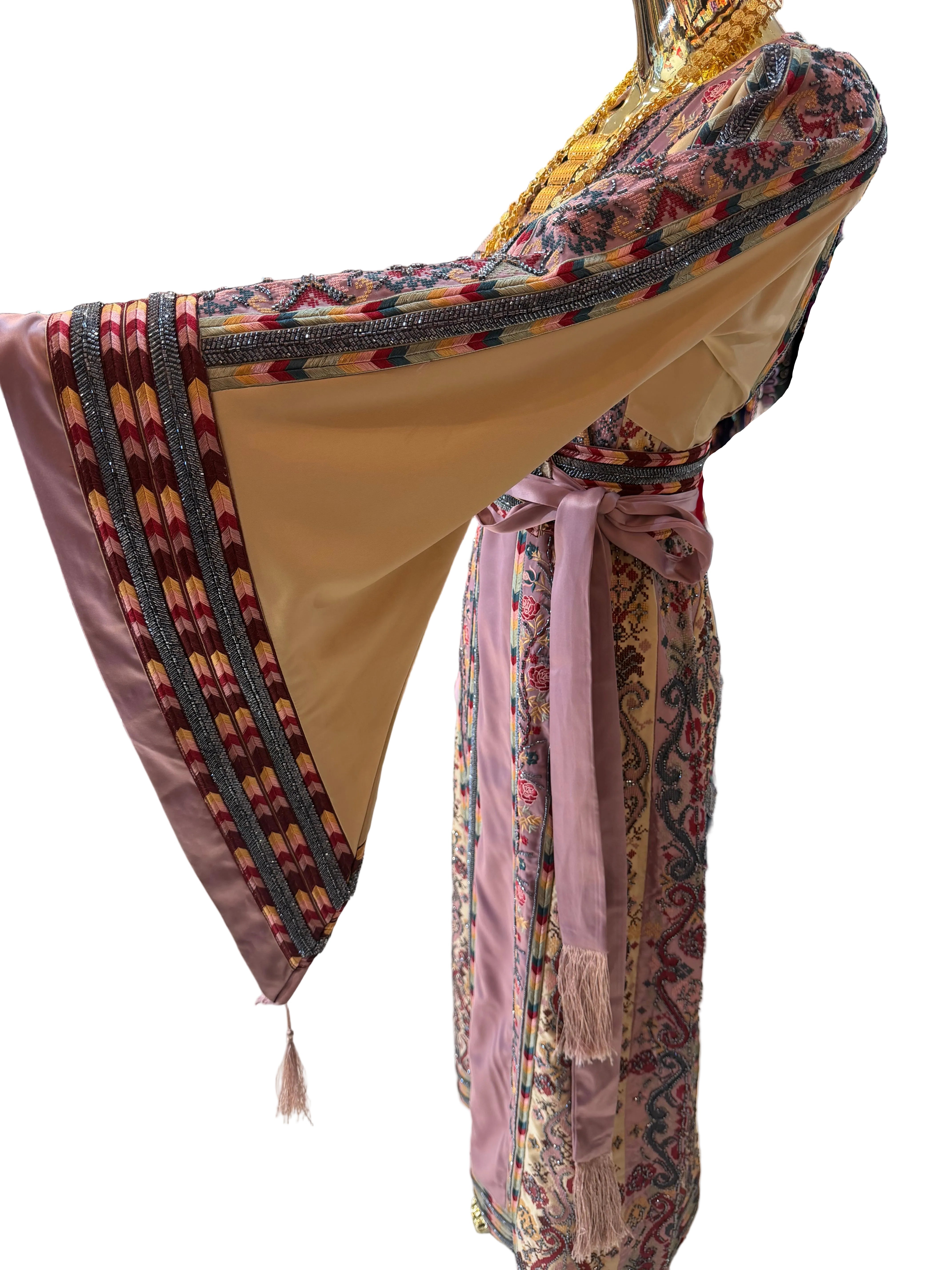 Pink Beaded Thobe