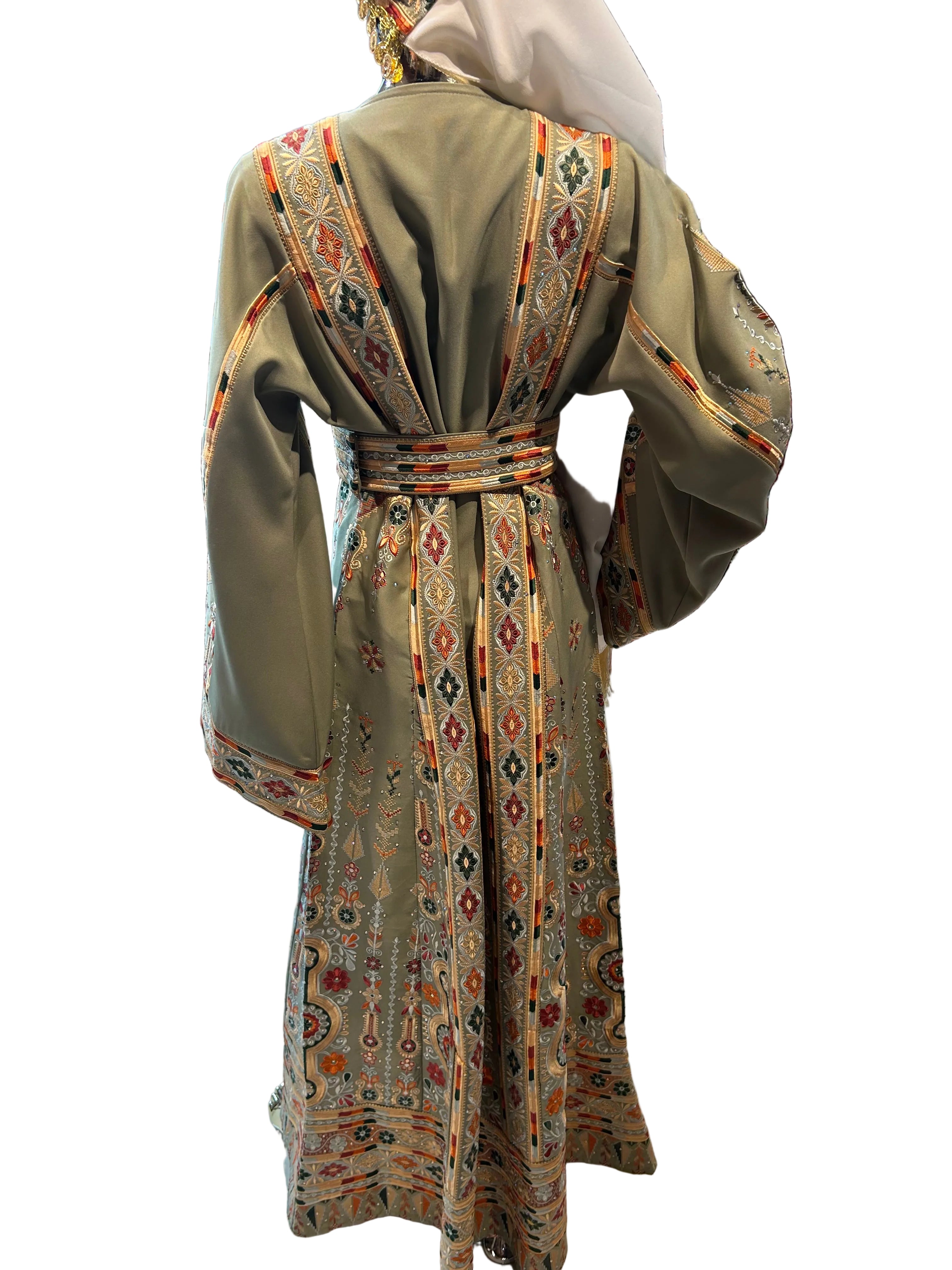 Elegant Green Malaka Thobe W/Shall