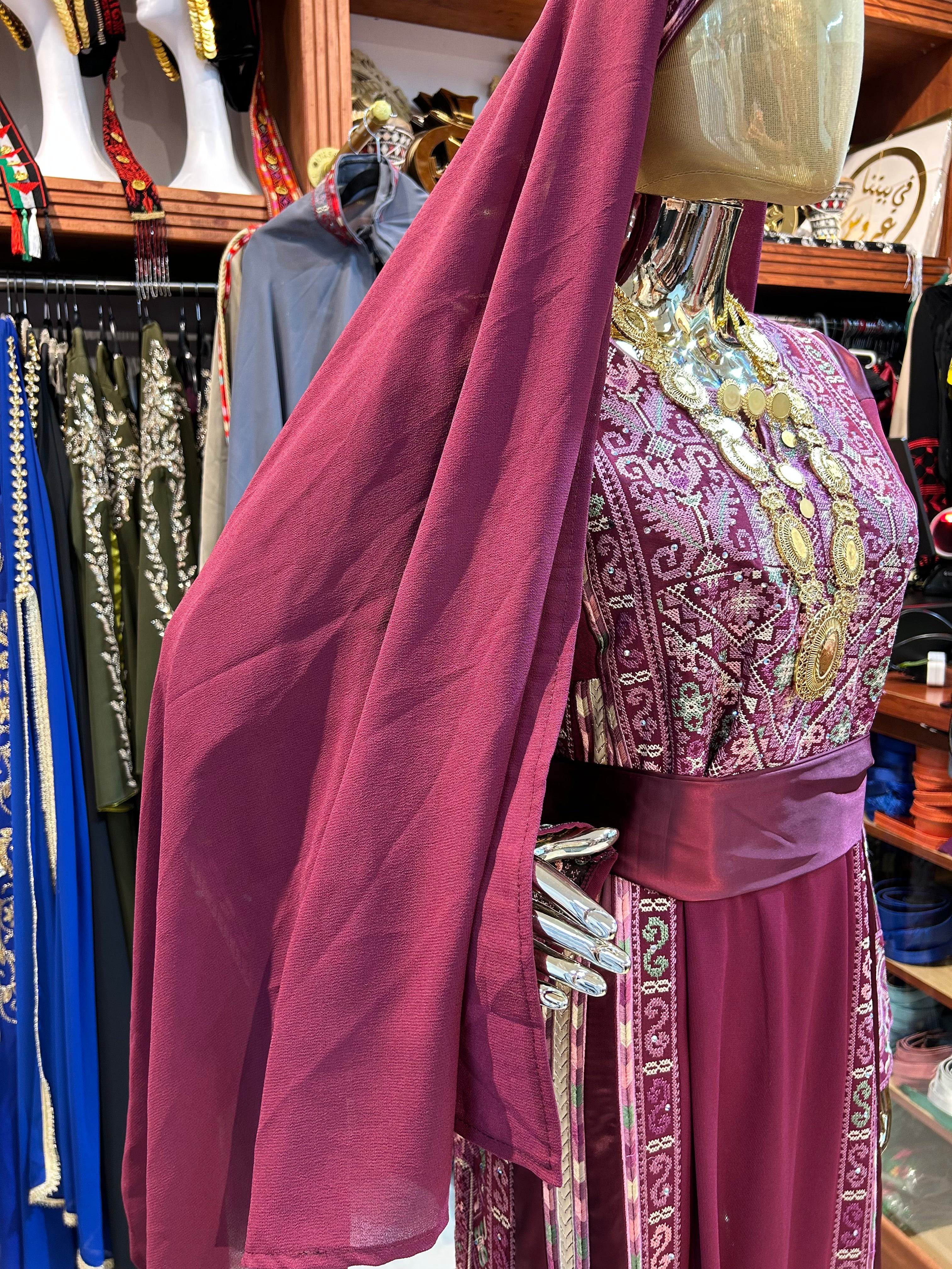 Maroon Embroidered Thobe