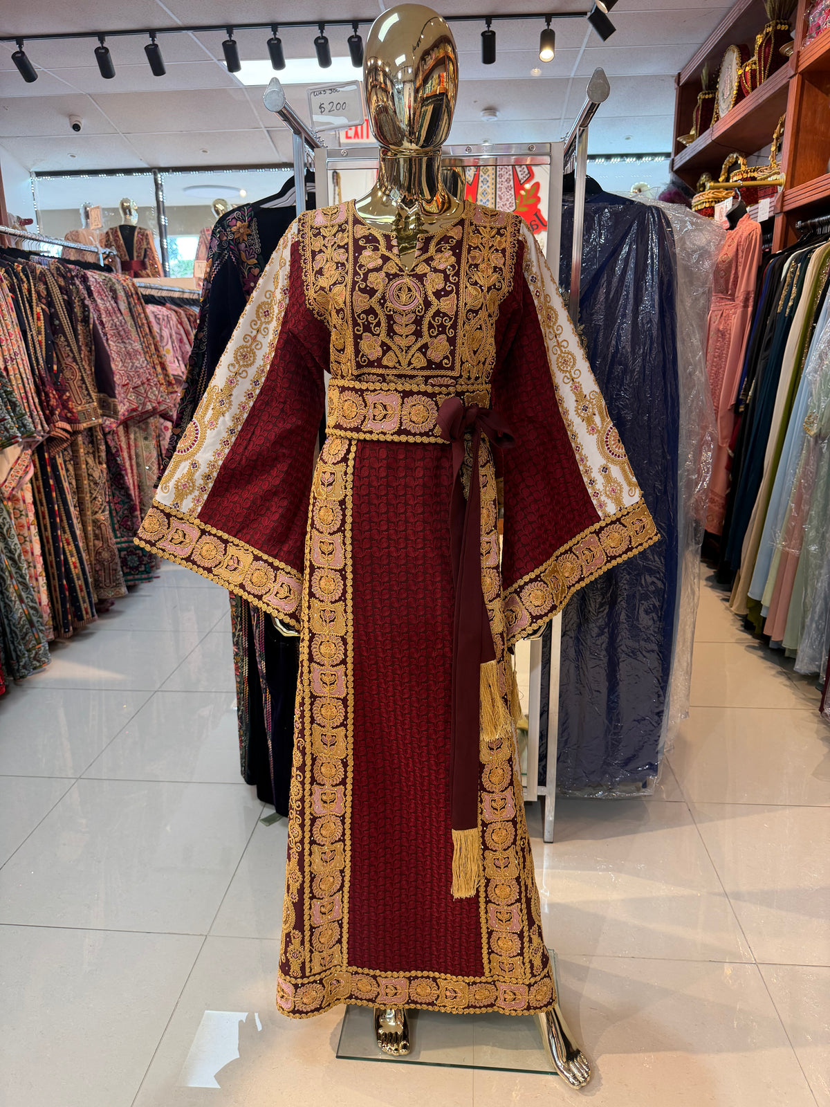 Red & Gold Aghabani Thobe