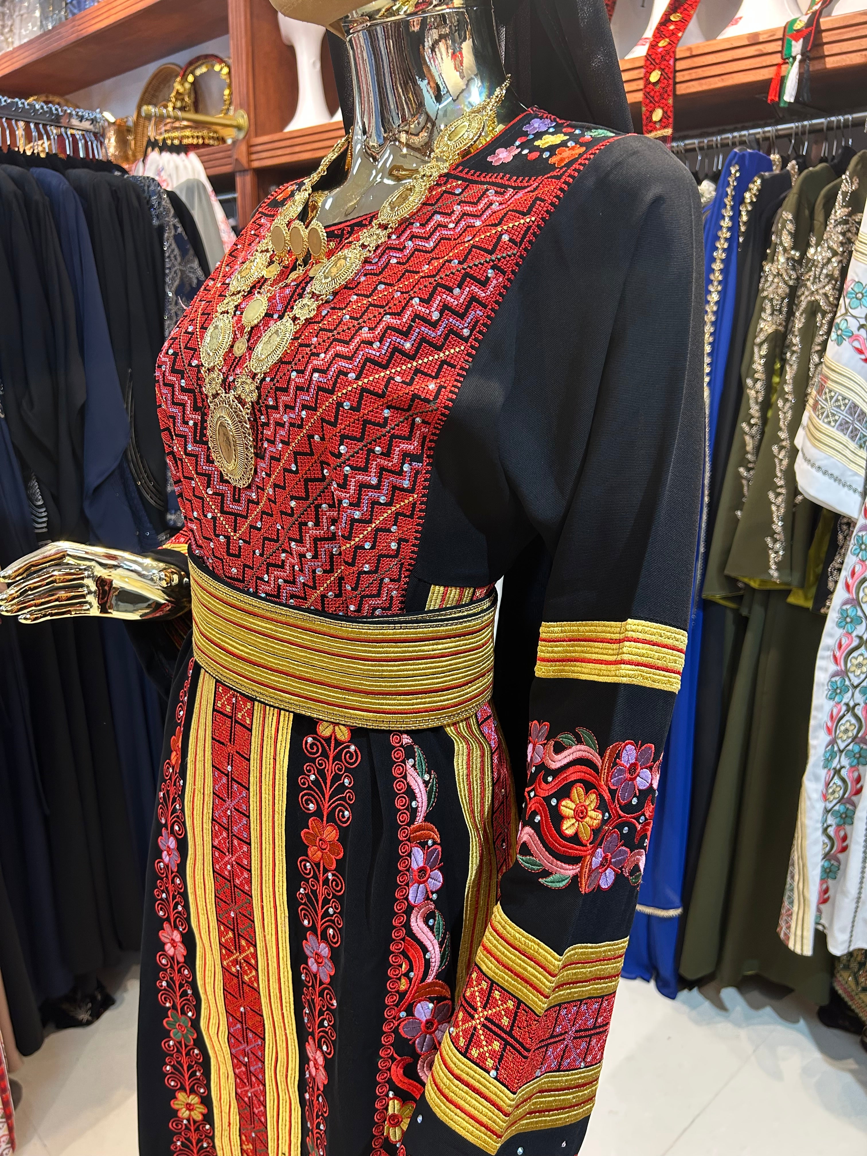 Red Thobe With Flowers