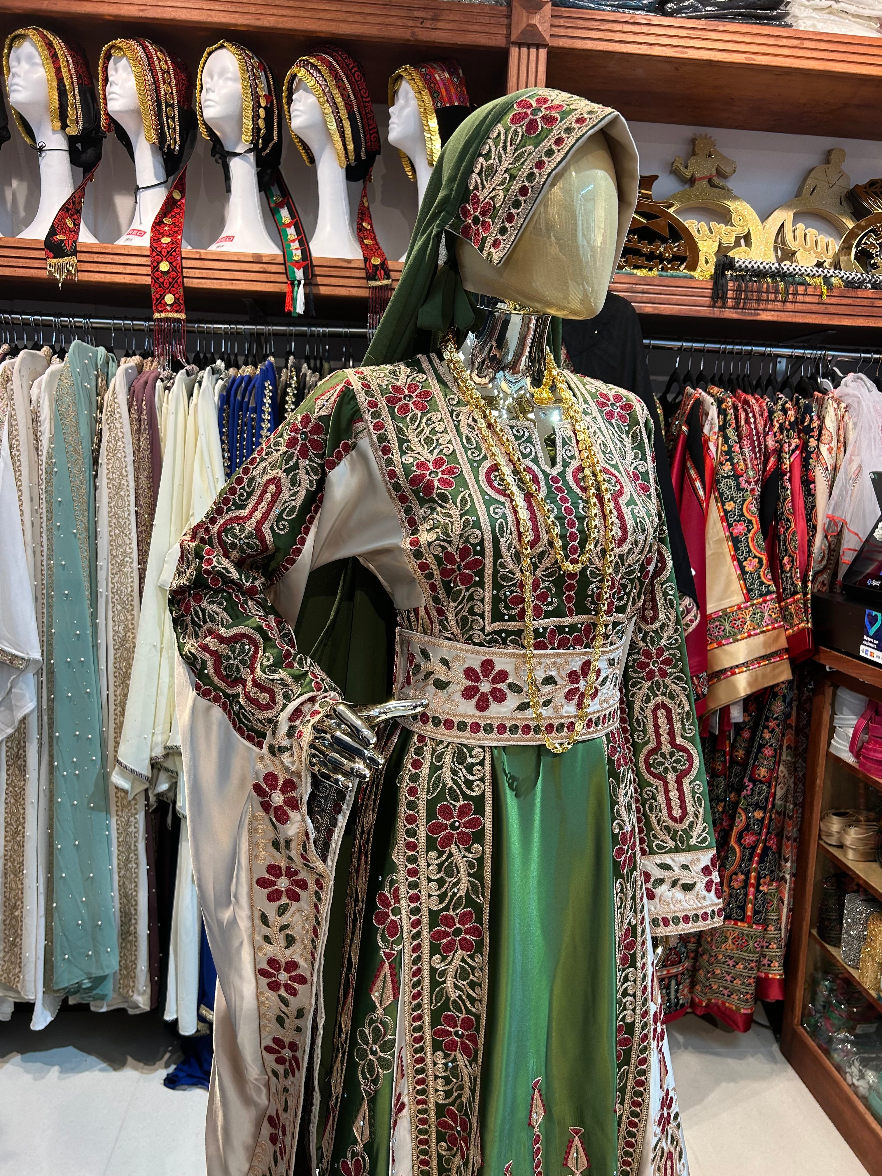 Green High-Quality Embroidered Thobe