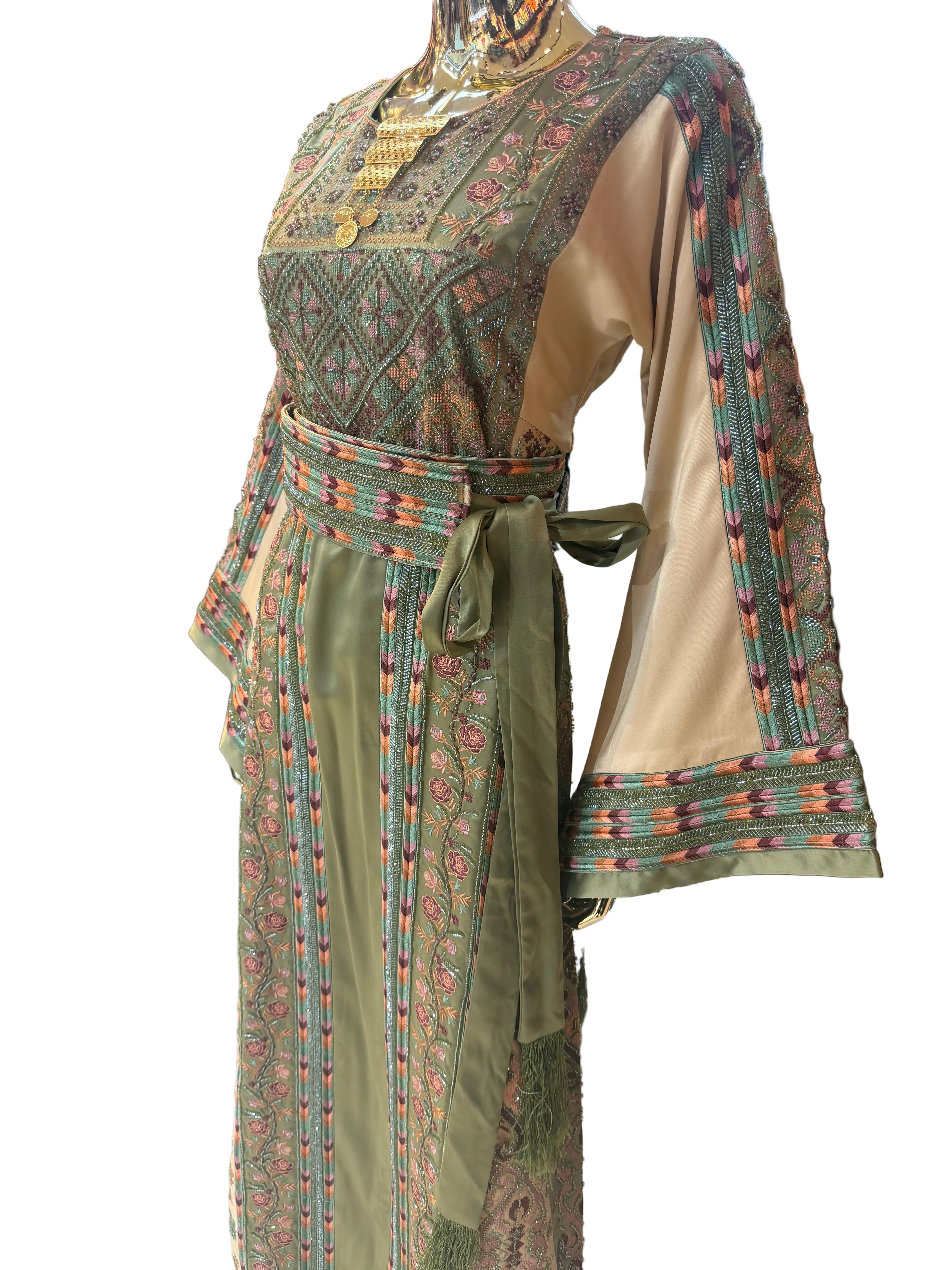 Green Beaded Thobe