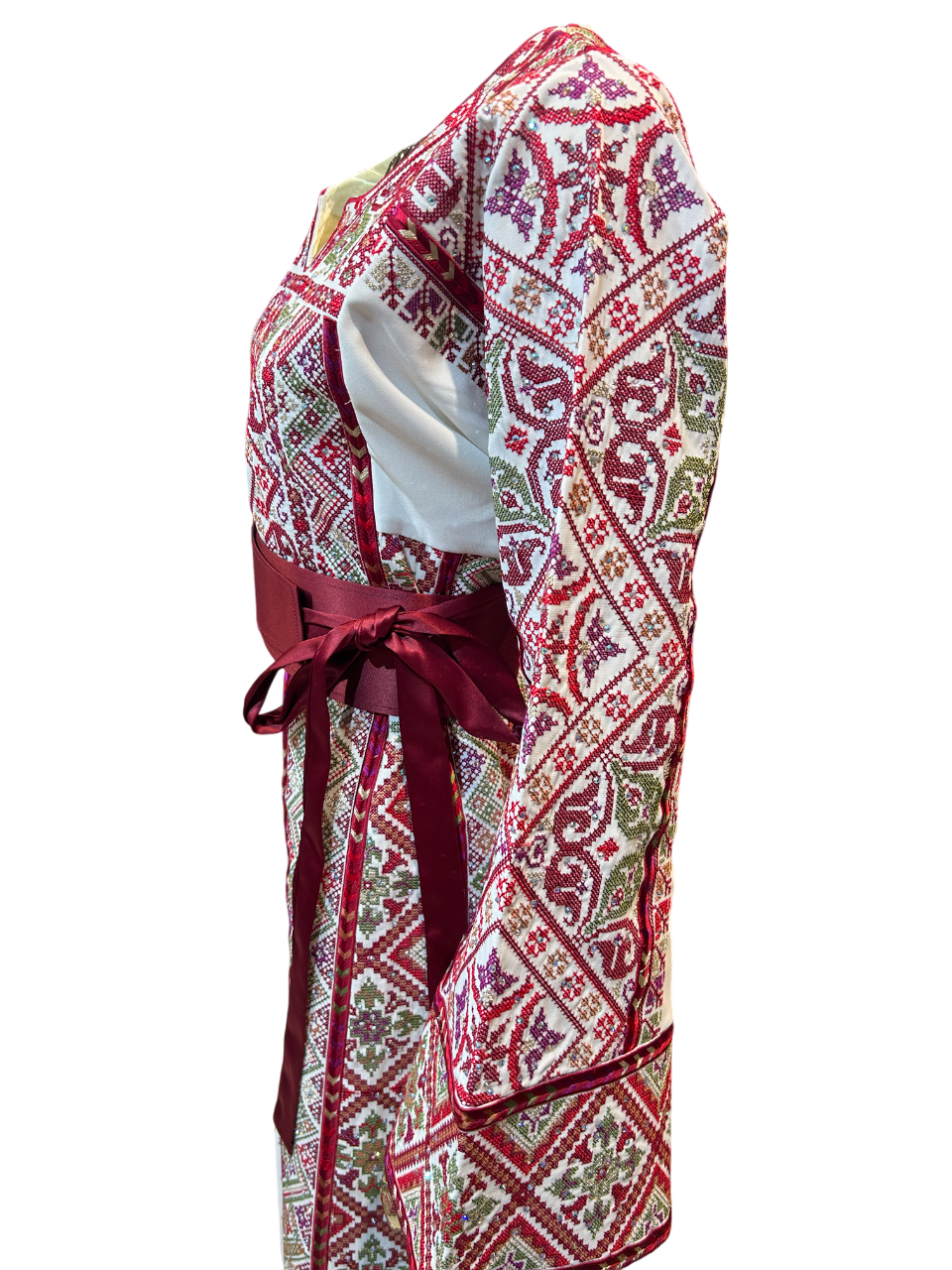 Elegant Red & White Thobe