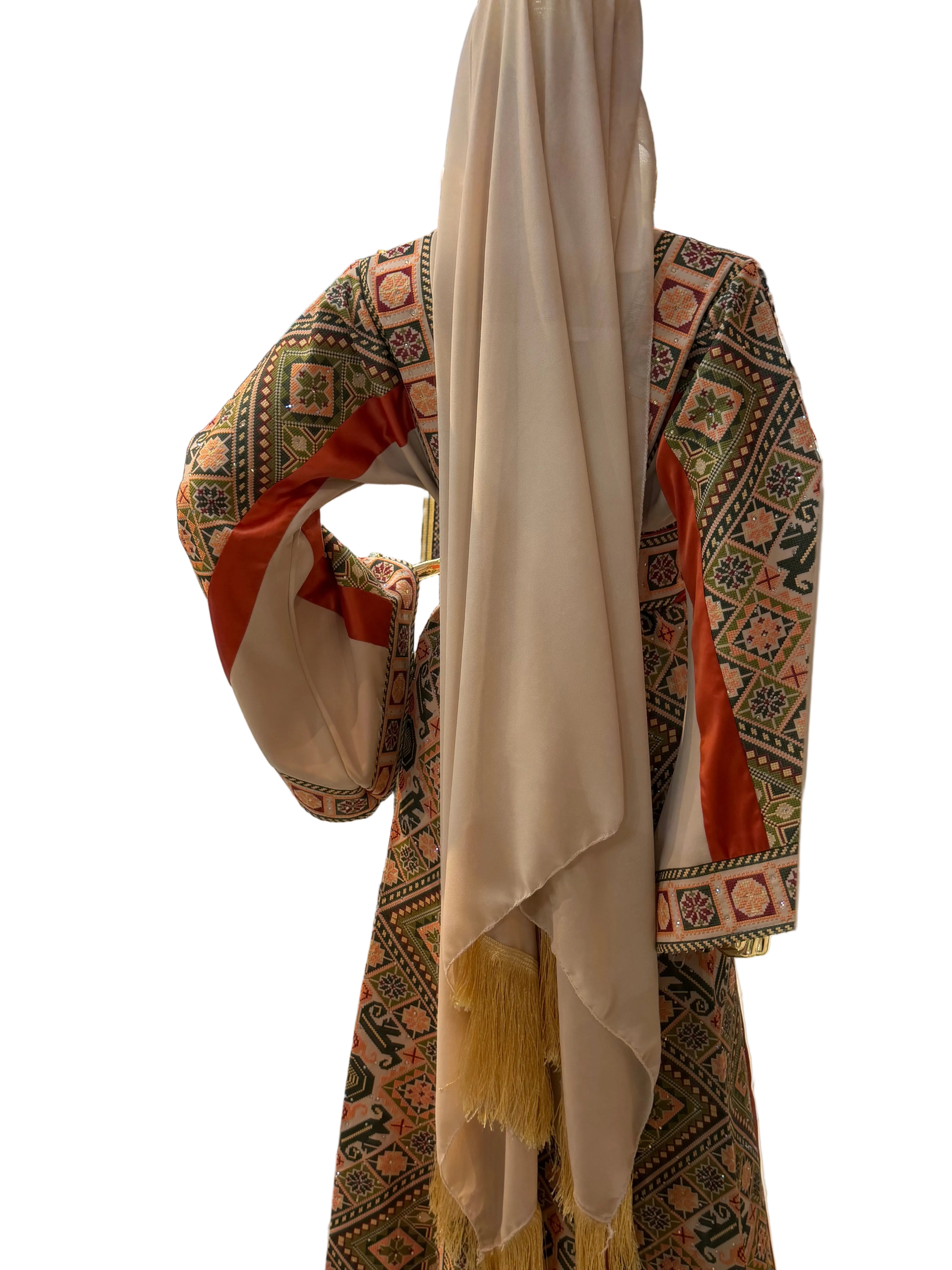 Elegant Green & Tan Thobe