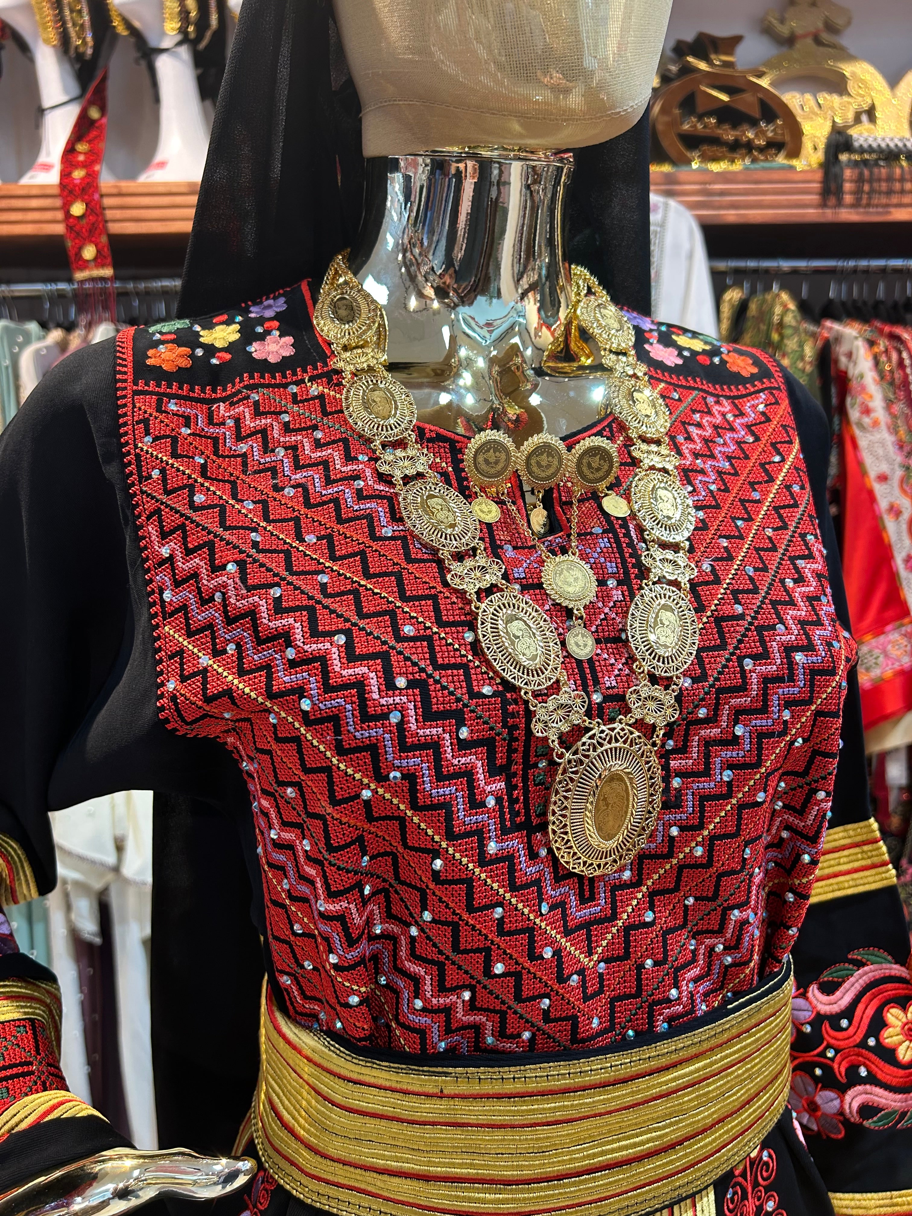 Red Thobe With Flowers