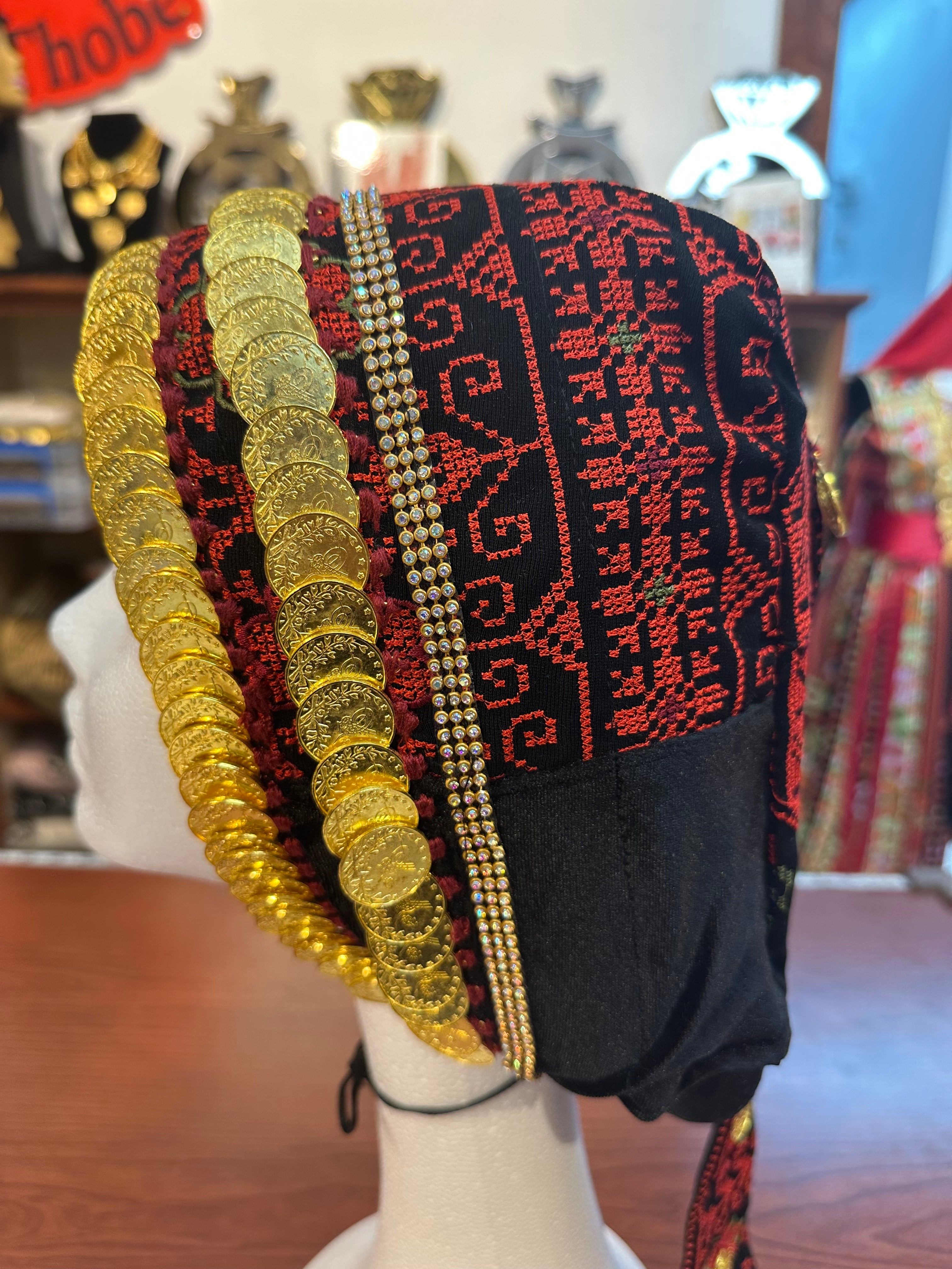 Embroidered Awka with Hand Stitched Coins