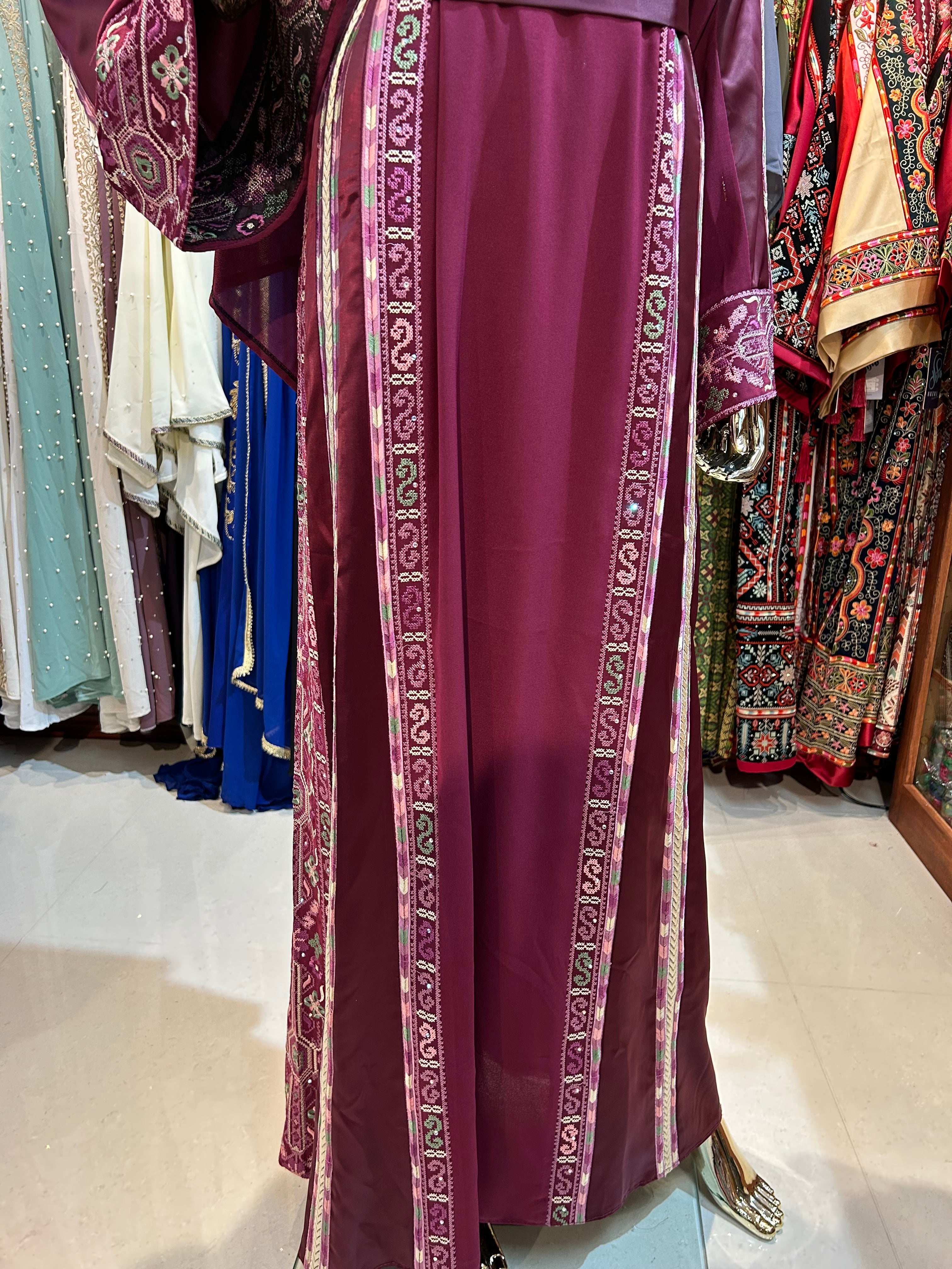 Maroon Embroidered Thobe