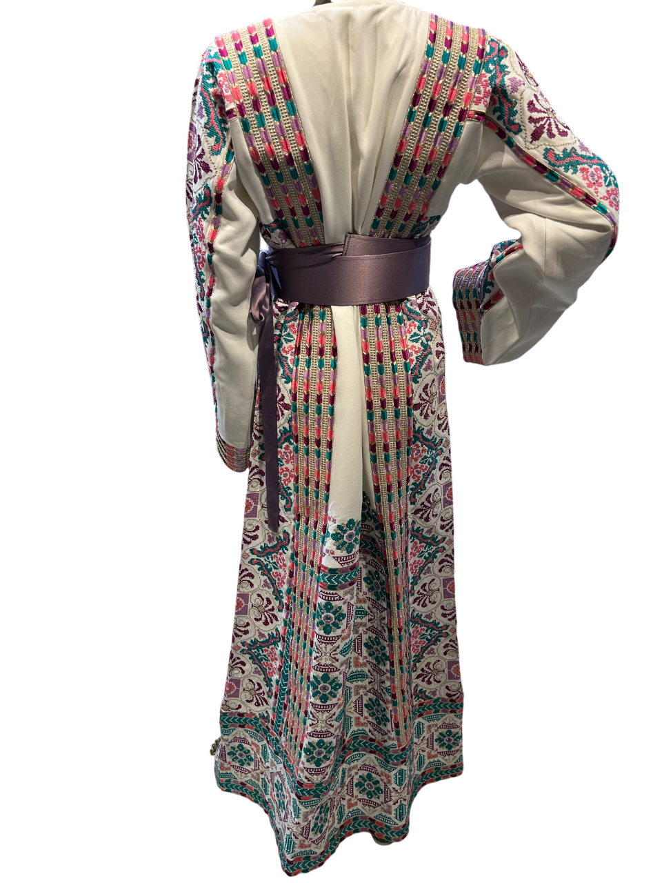 Elegant White & Blue Thobe