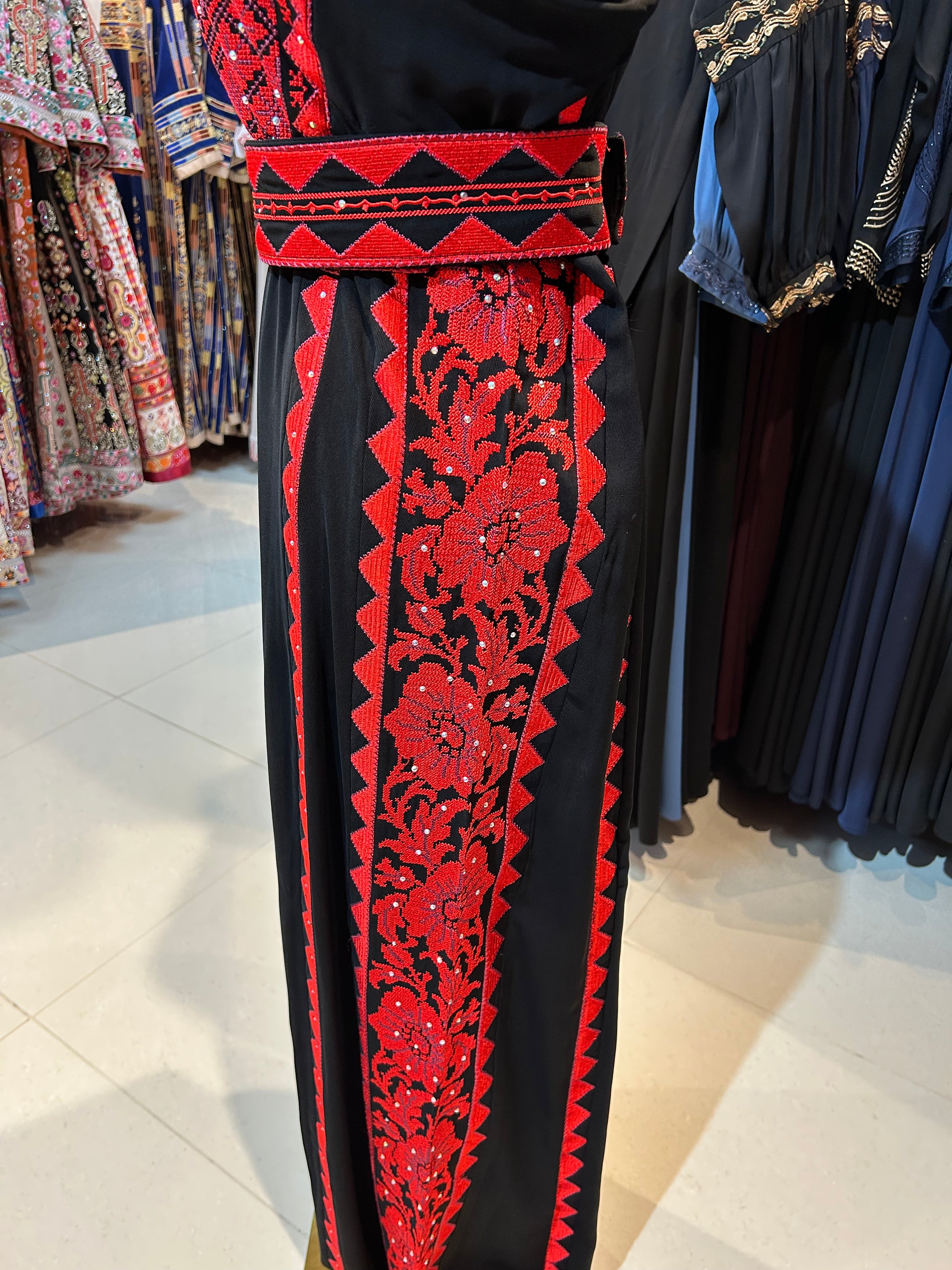 Elegant Red & Black Thobe