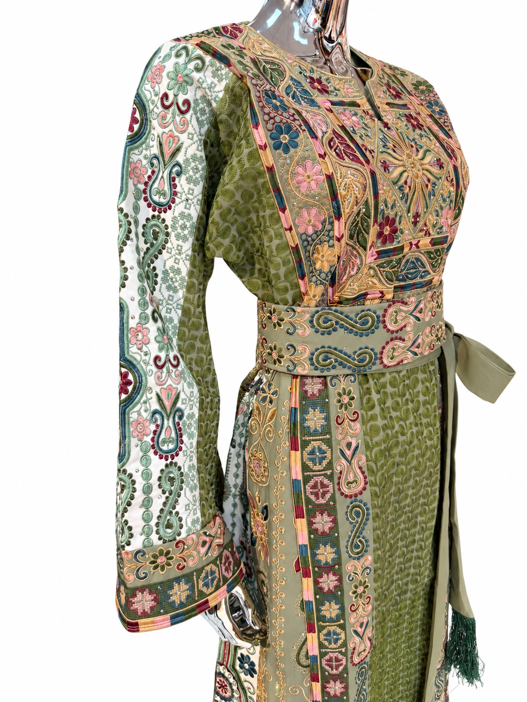 Elegant Olive Blossom Thobe