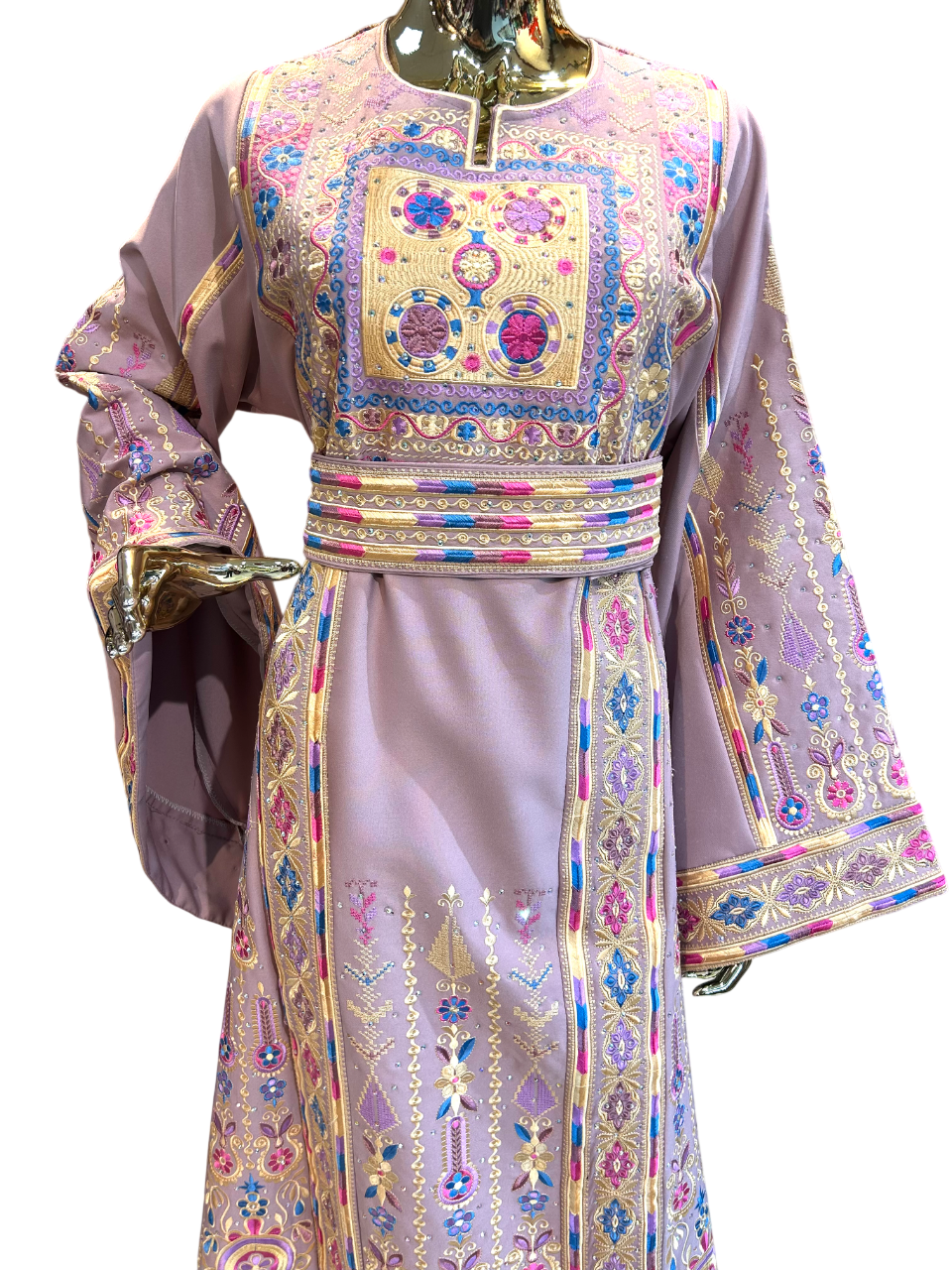 Elegant Pink Malaka Thobe W/Shall