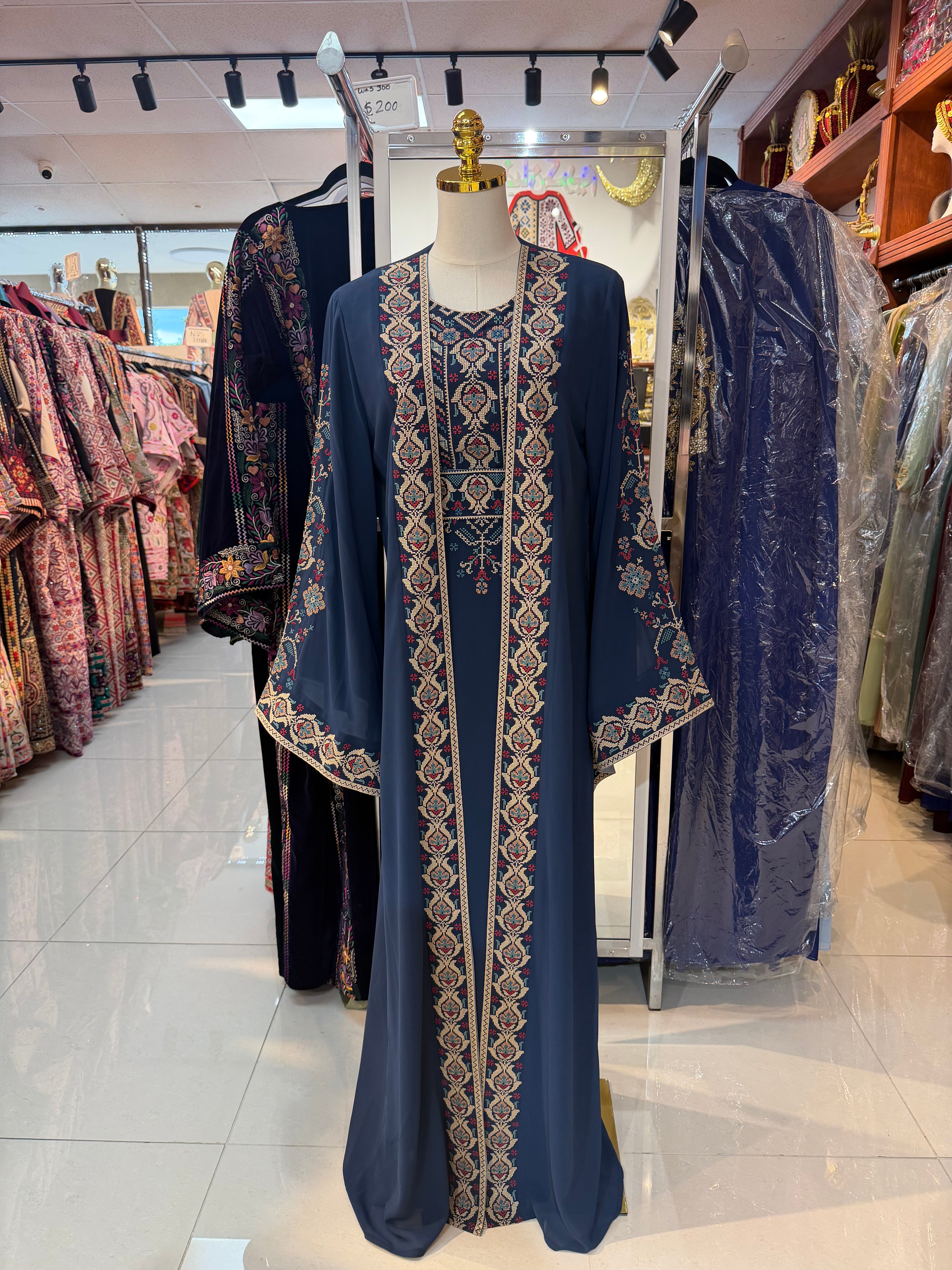 Navy Blue 2-piece Abaya