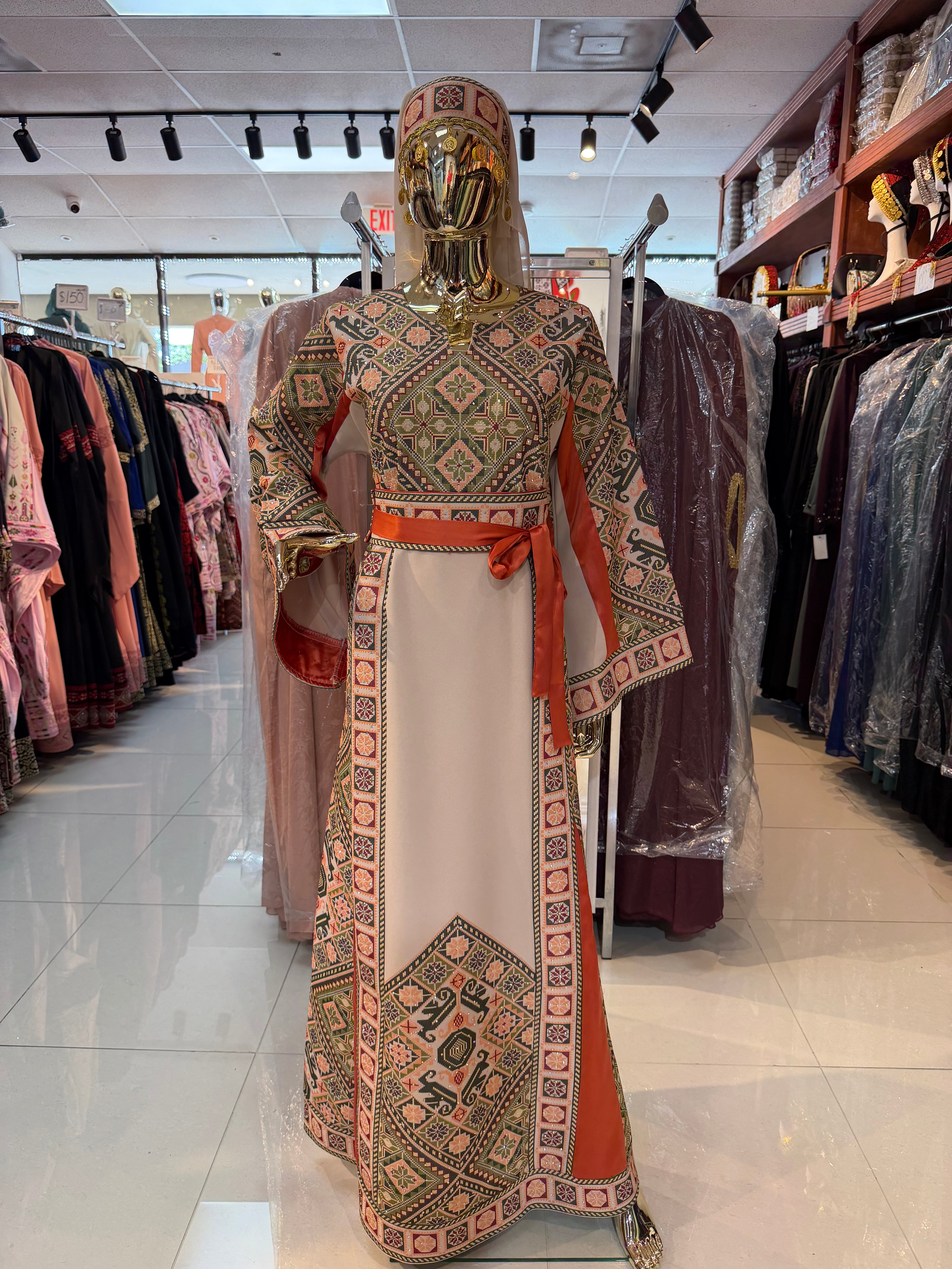 Elegant Green & Tan Thobe