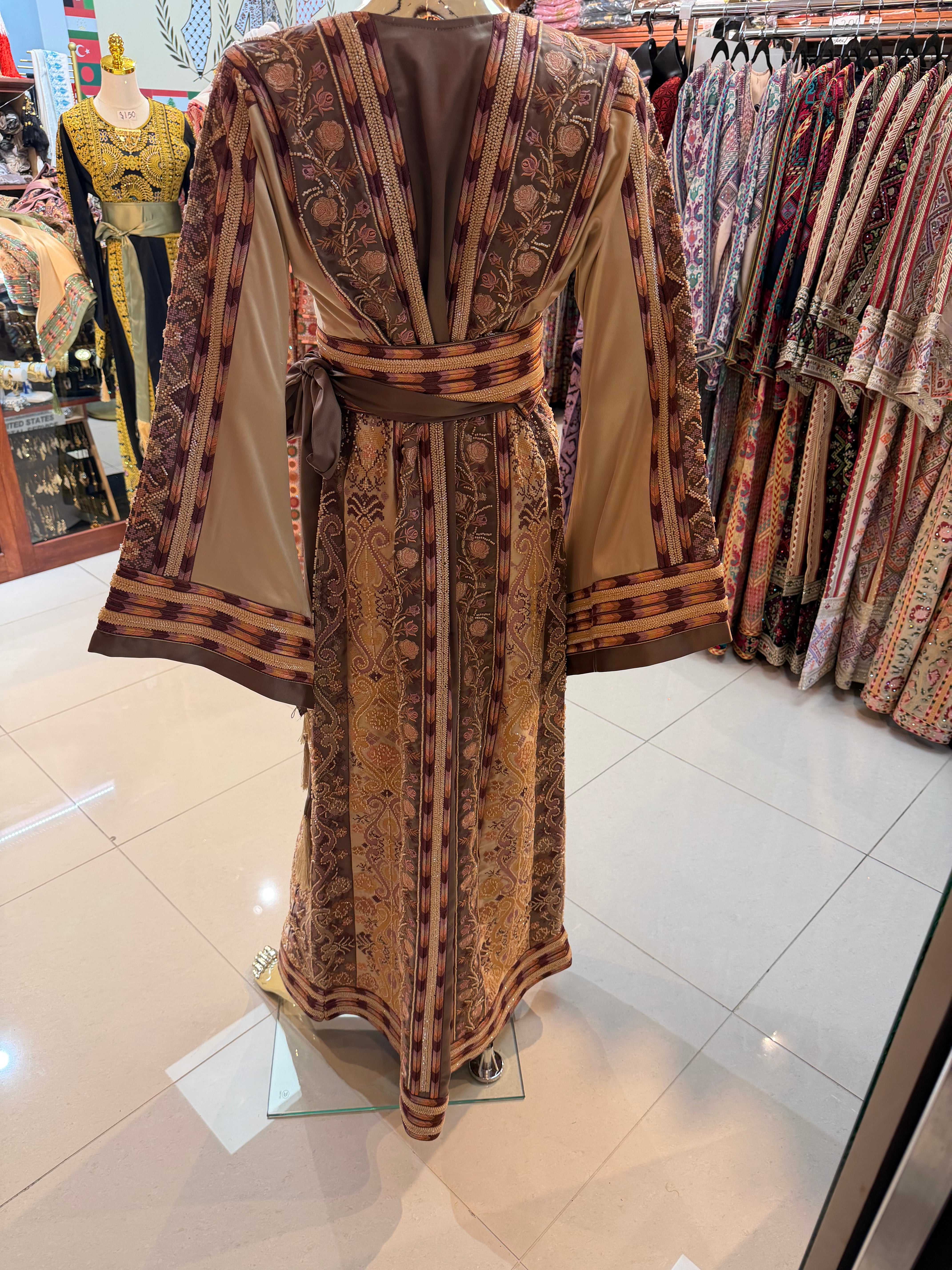 Dusty Pink Beaded Thobe