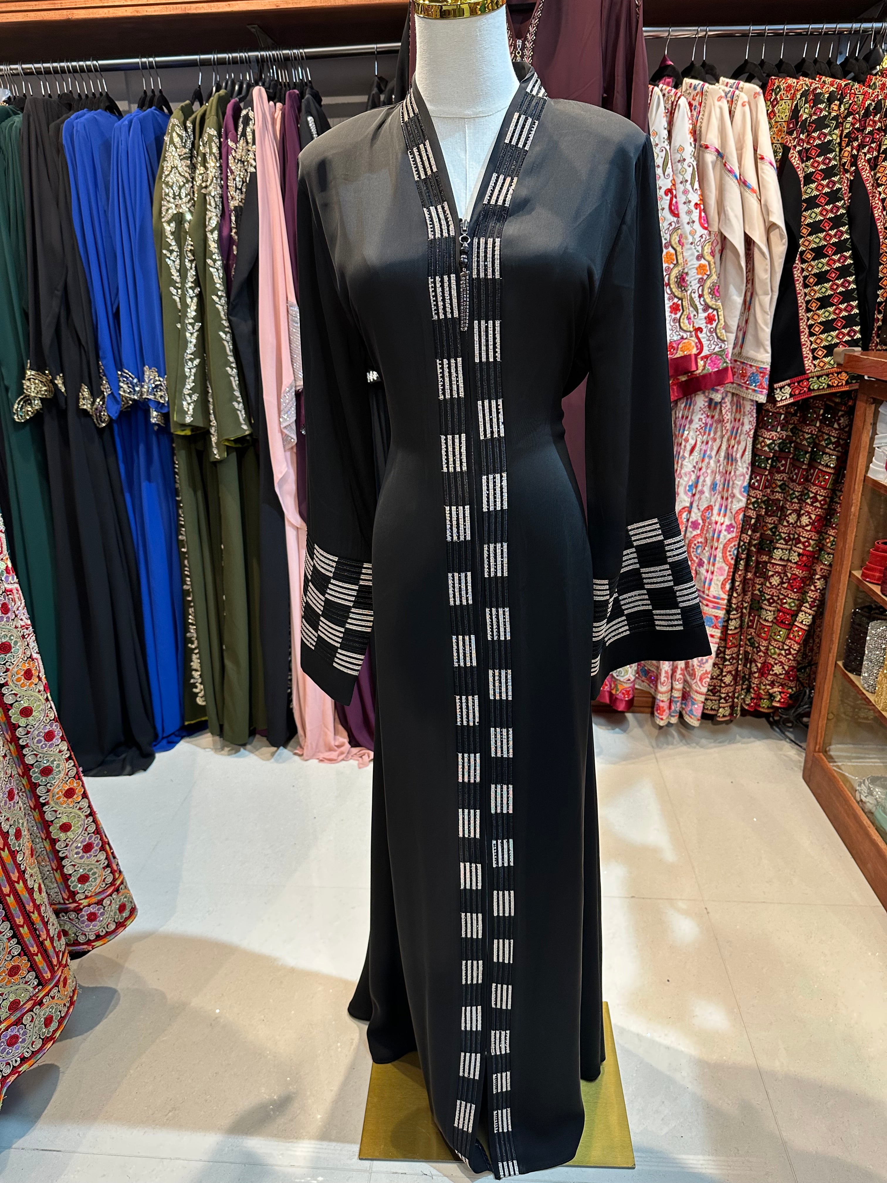 Black Checkered Abaya