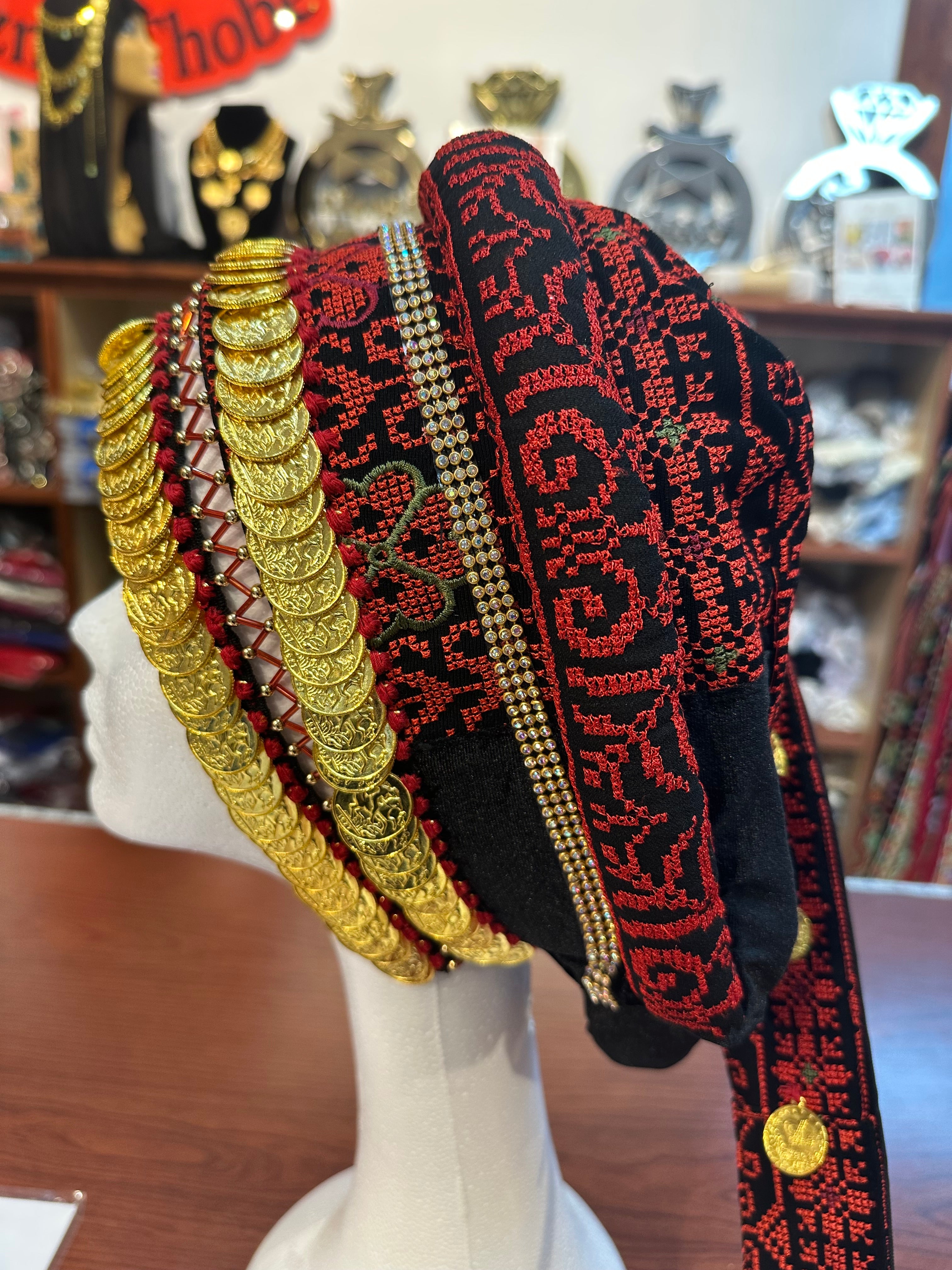 Embroidered Awka with Hand Stitched Coins