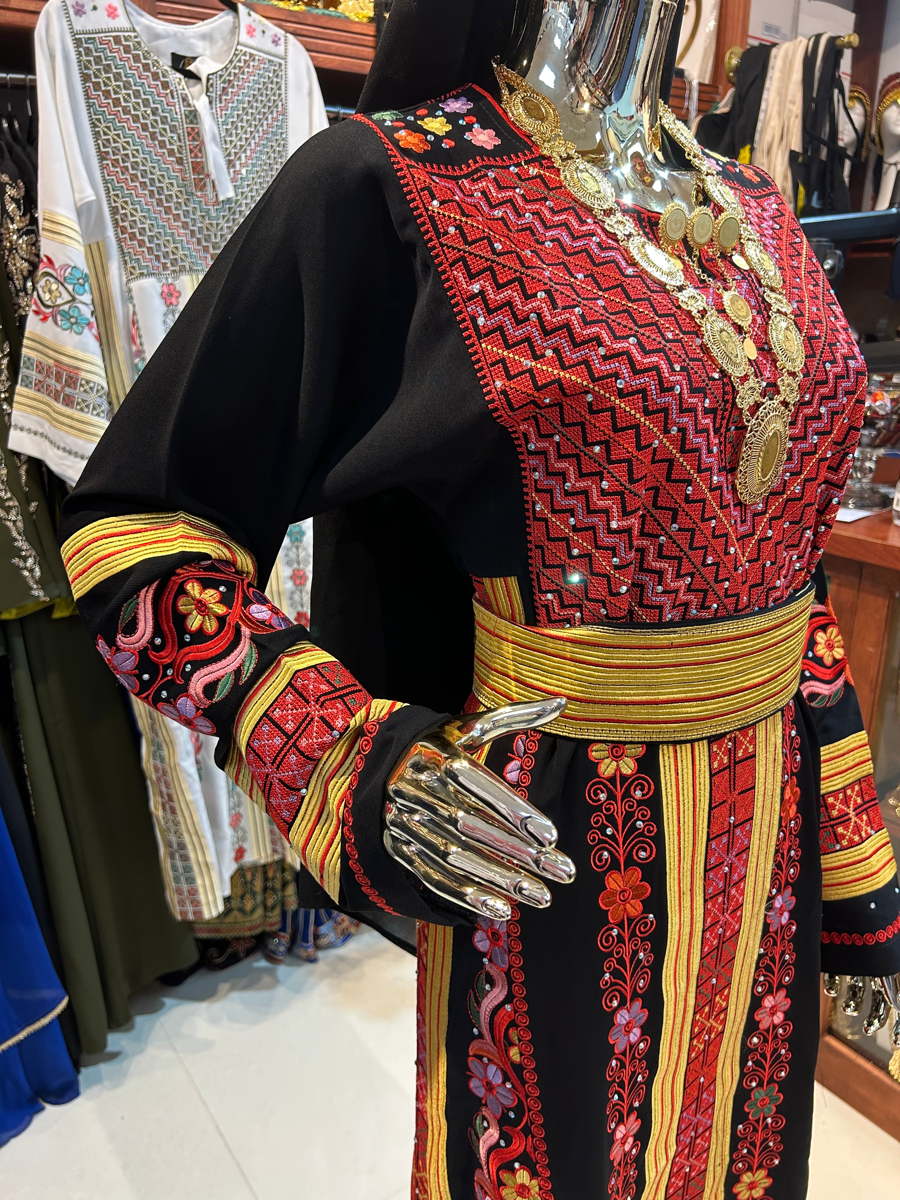 Red Thobe With Flowers