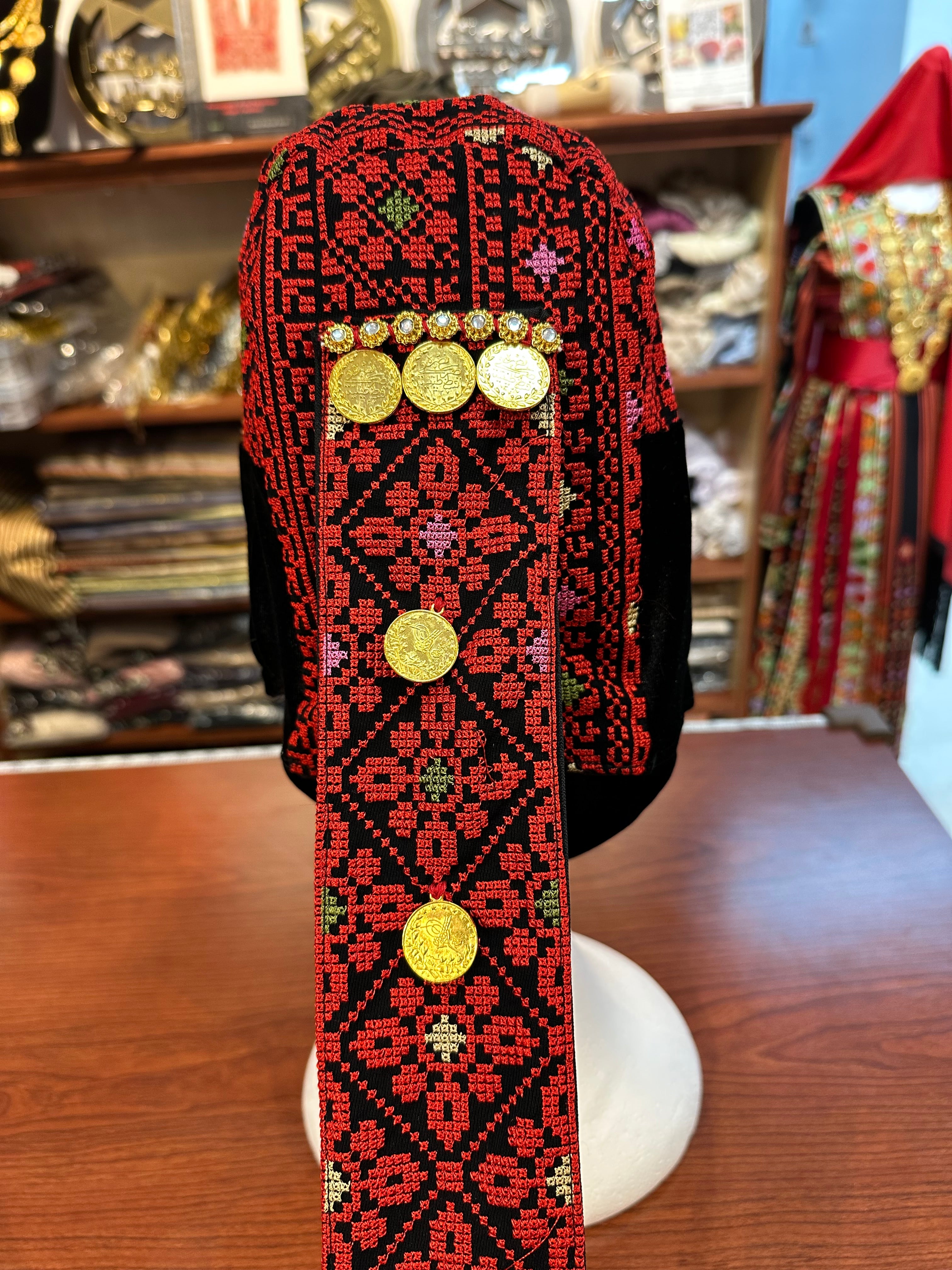 Embroidered Awka with Hand Stitched Coins