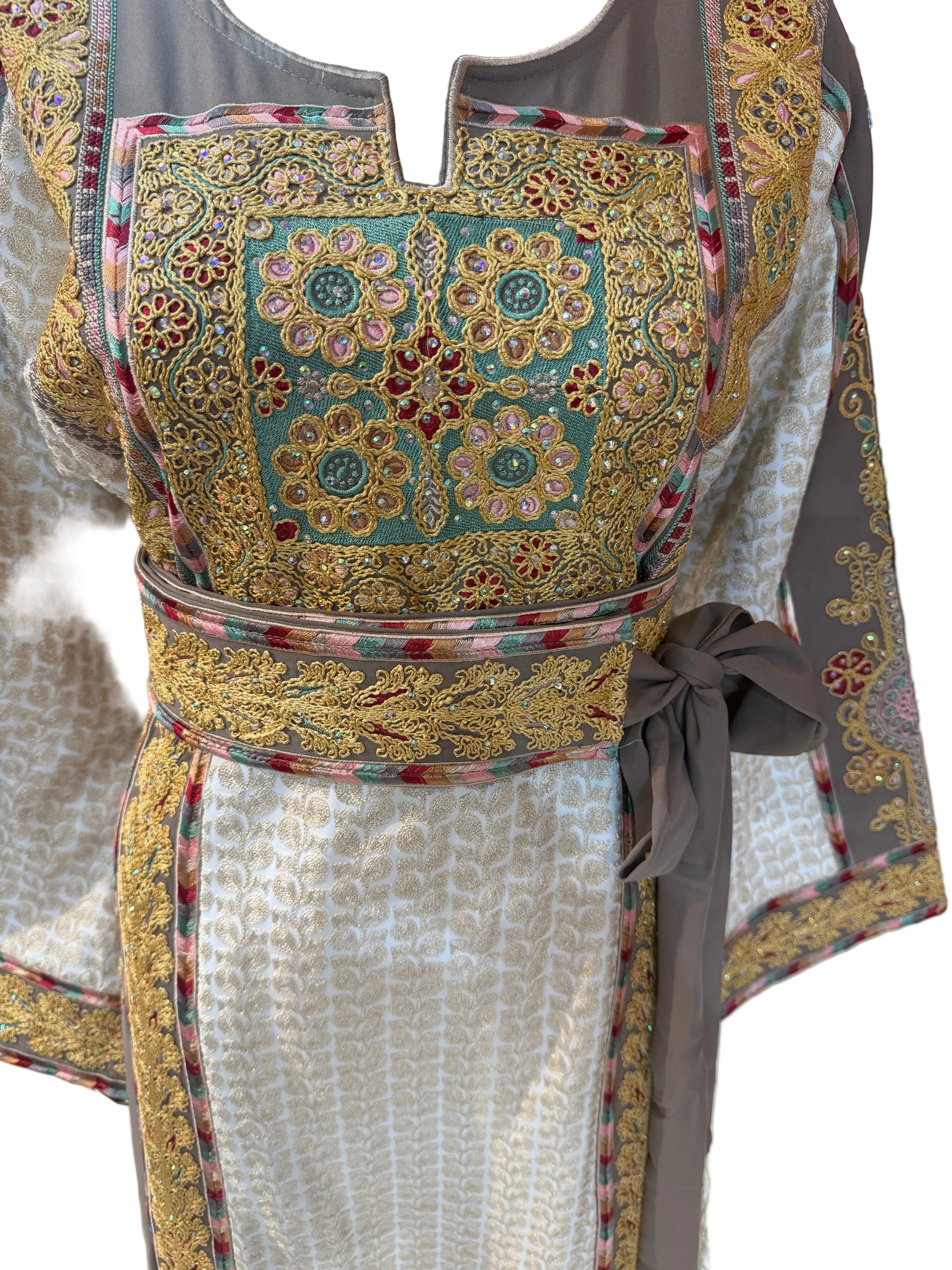 Tan & Gold Aghabani Thobe
