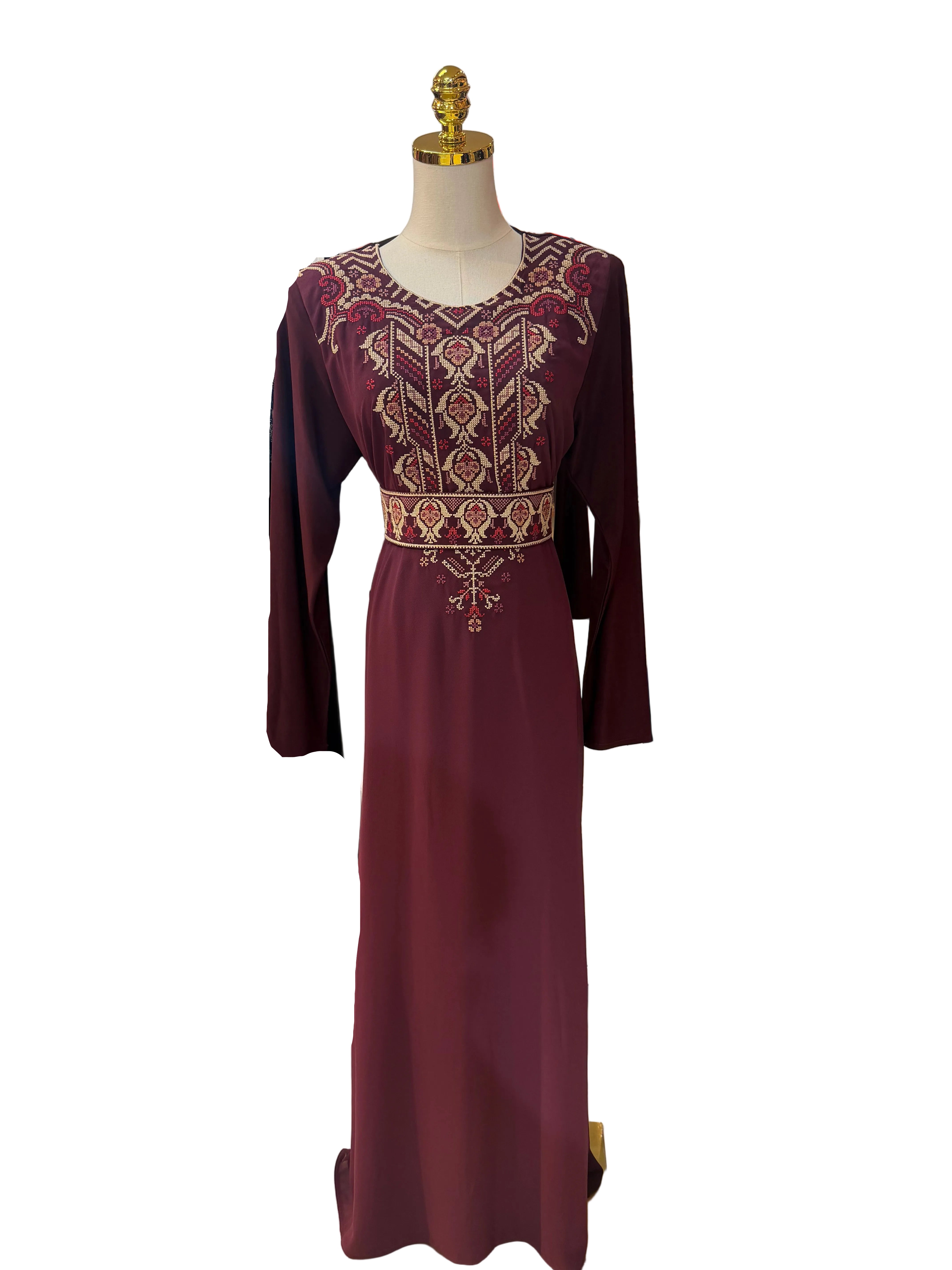 Burgandy 2-piece Abaya