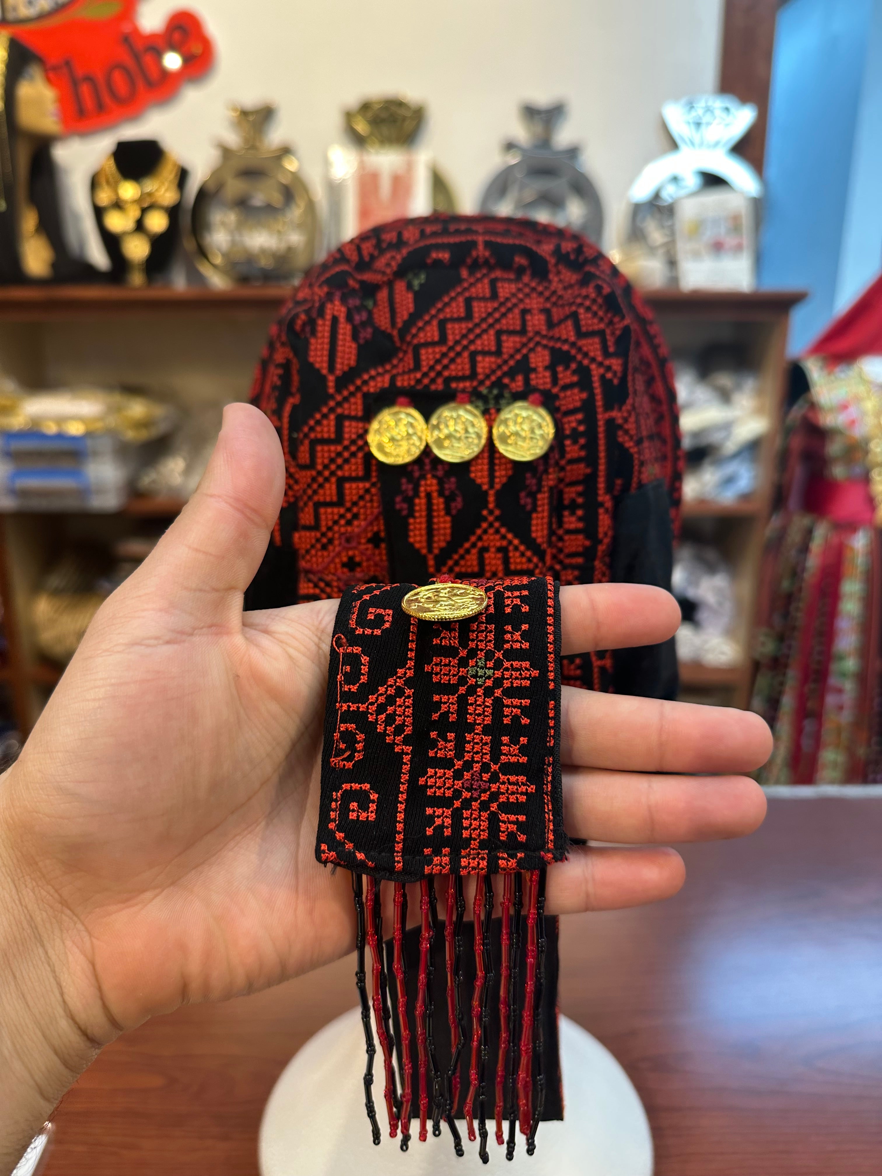 Embroidered Awka with Hand Stitched Coins