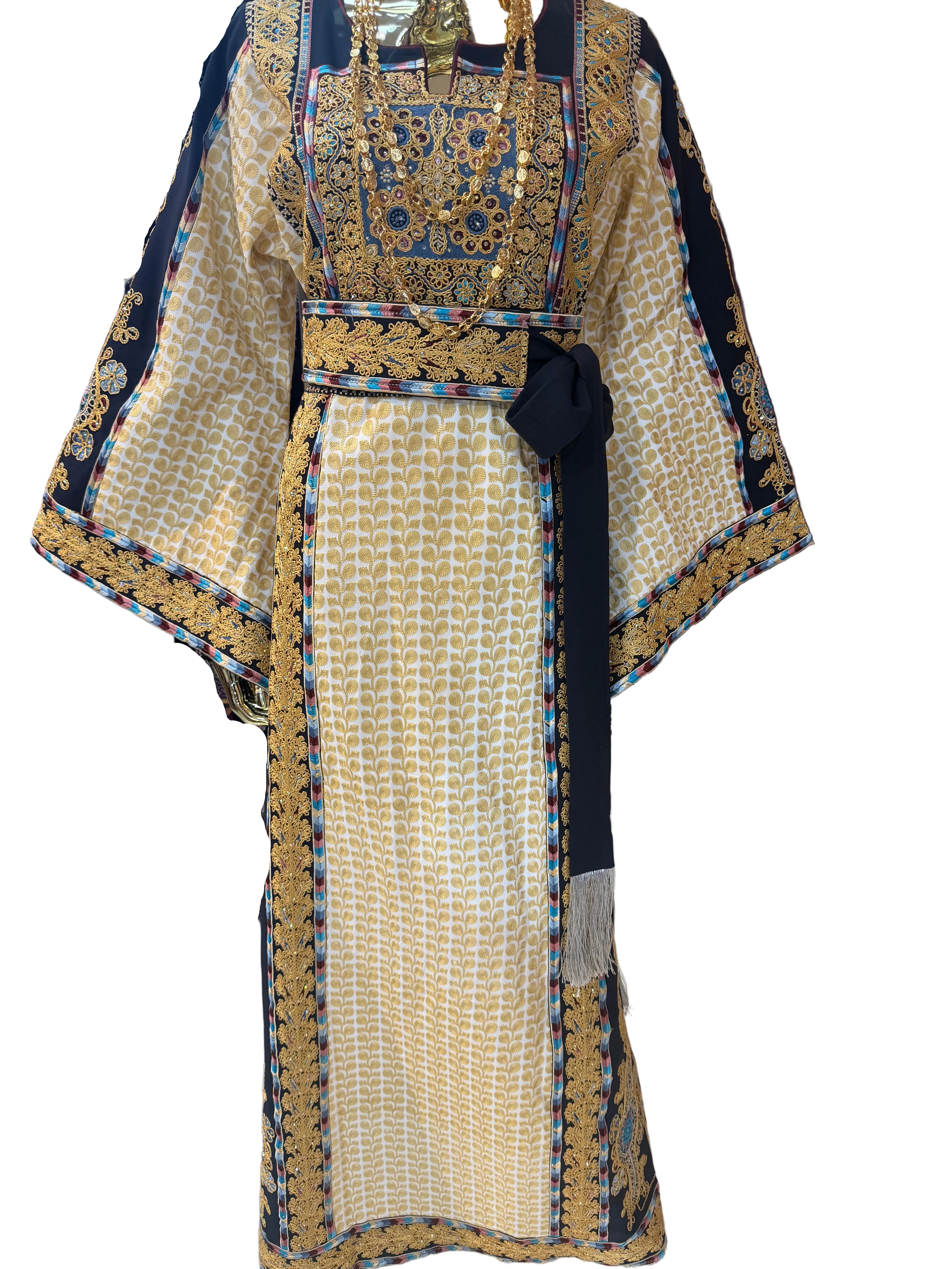Blue & Gold Aghabani Thobe