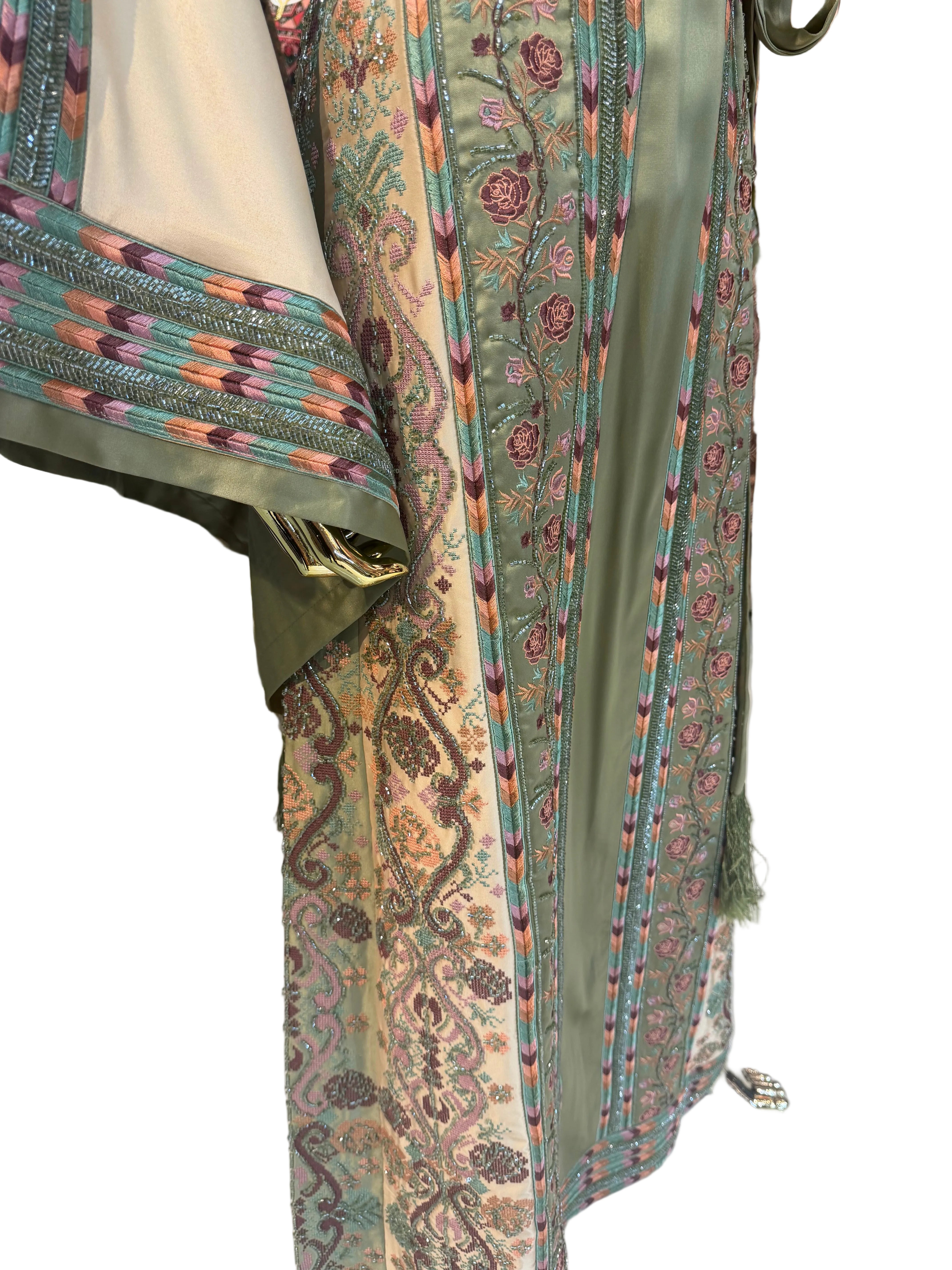 Green Beaded Thobe
