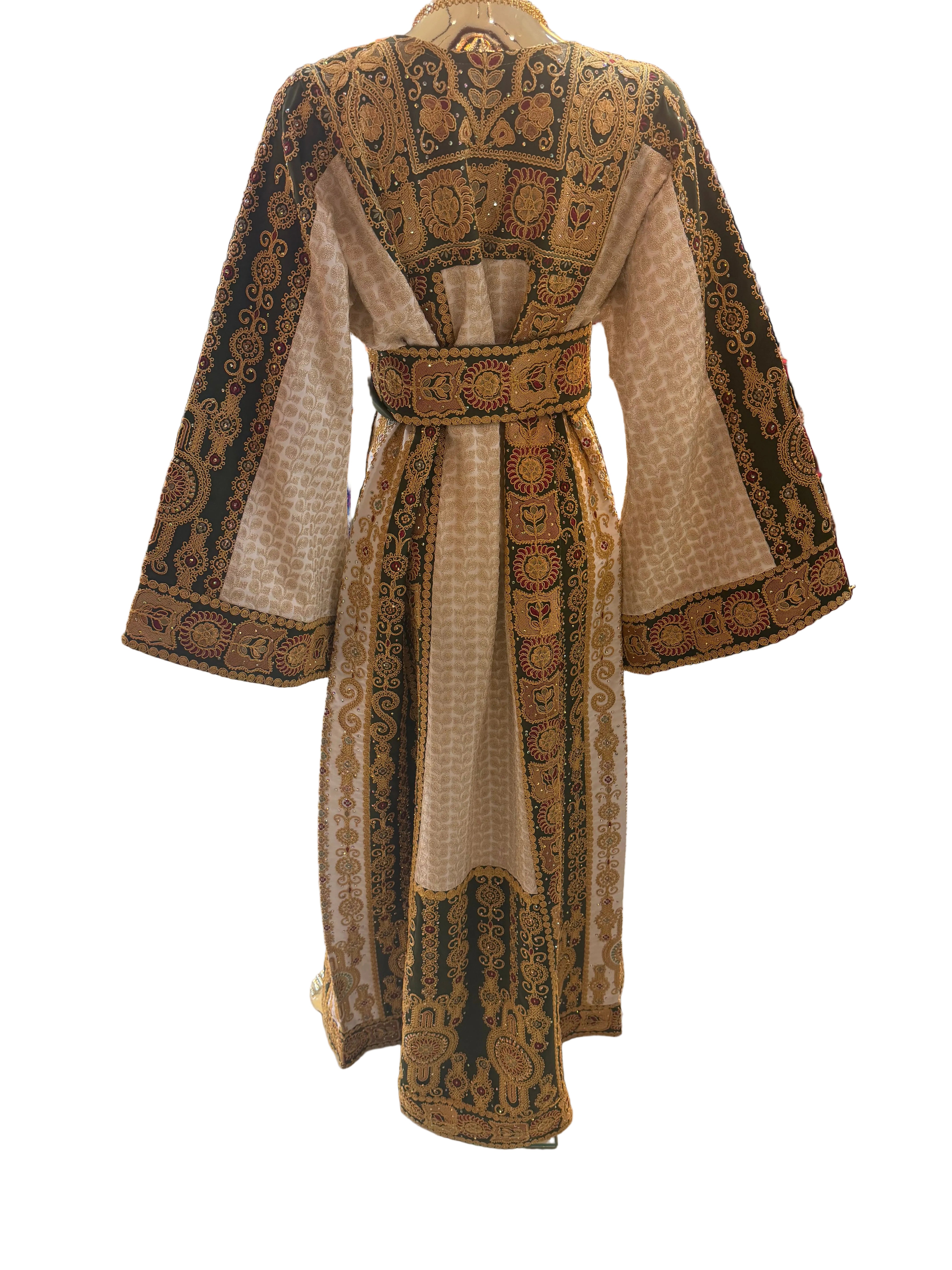 Olive & Gold Aghabani Thobe