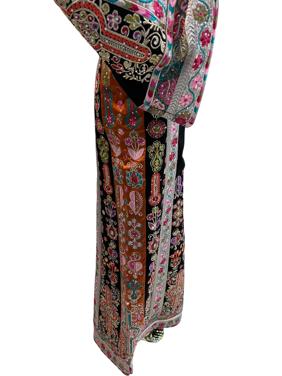 Elegant Black & Orange Malaka Thobe