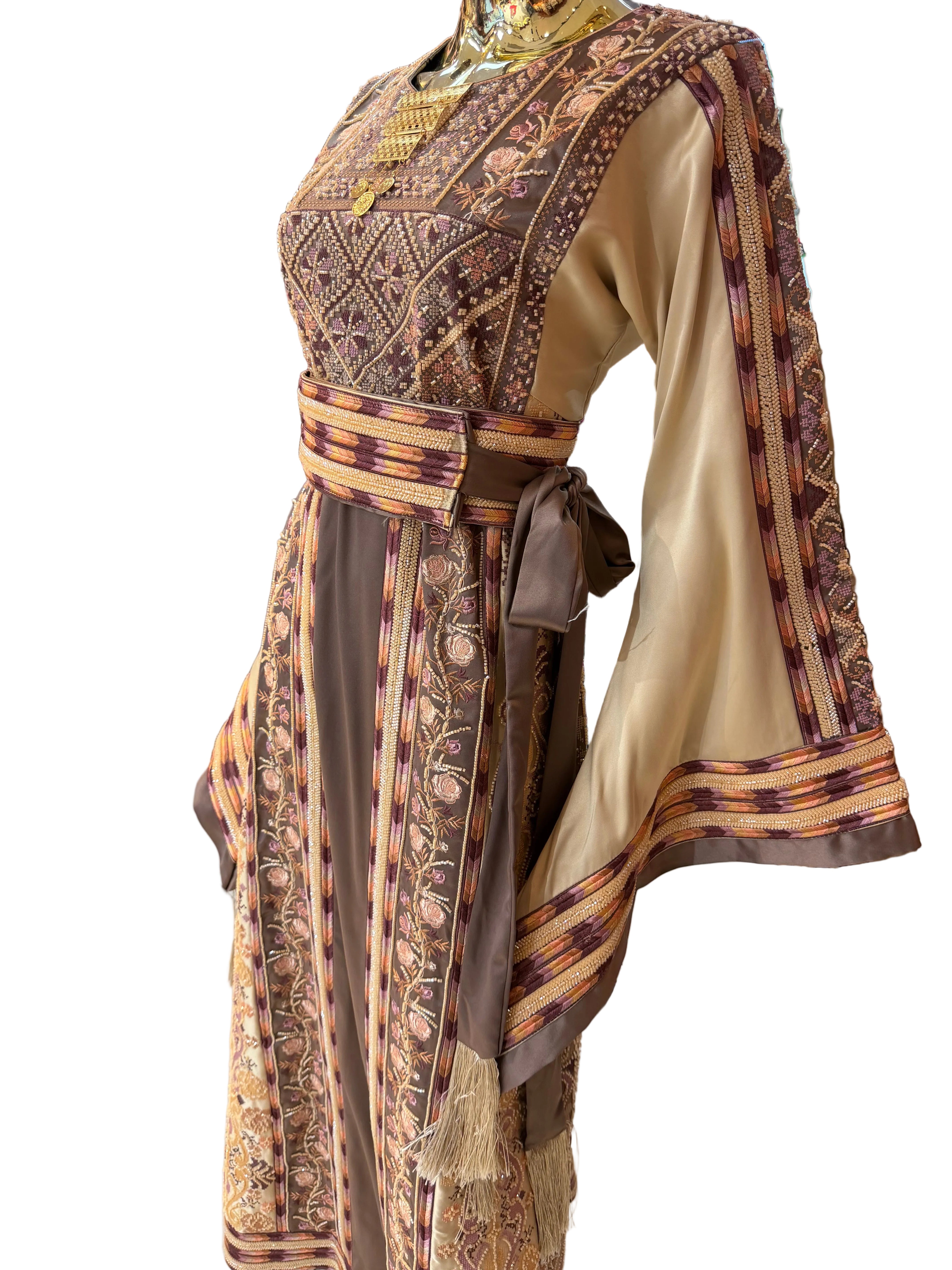 Dusty Pink Beaded Thobe