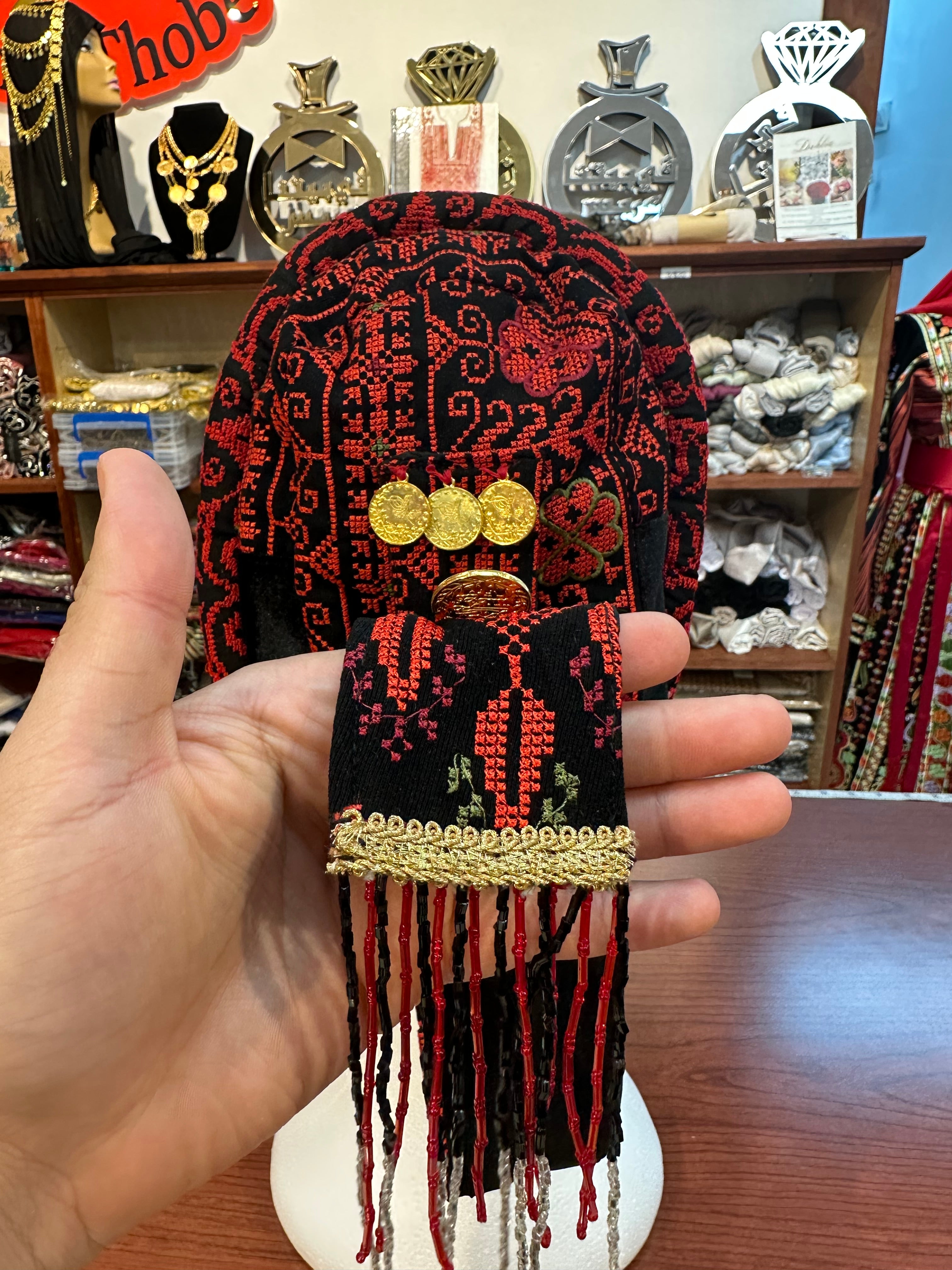 Embroidered Awka with Hand Stitched Coins