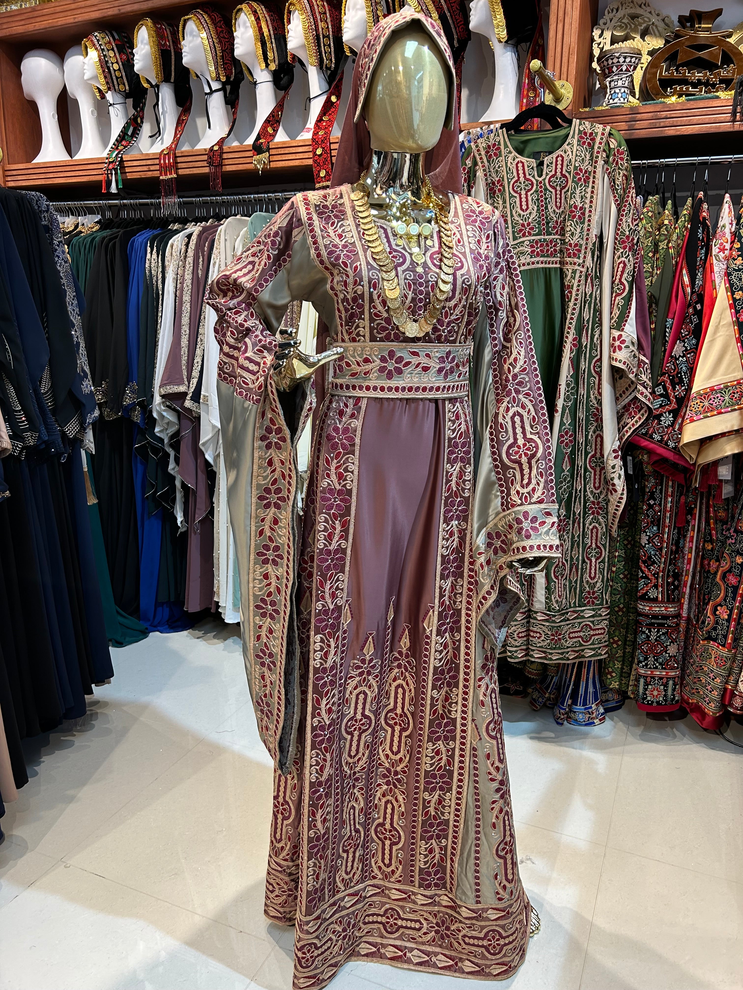 Dusty Pink High-Quality Embroidered Thobe