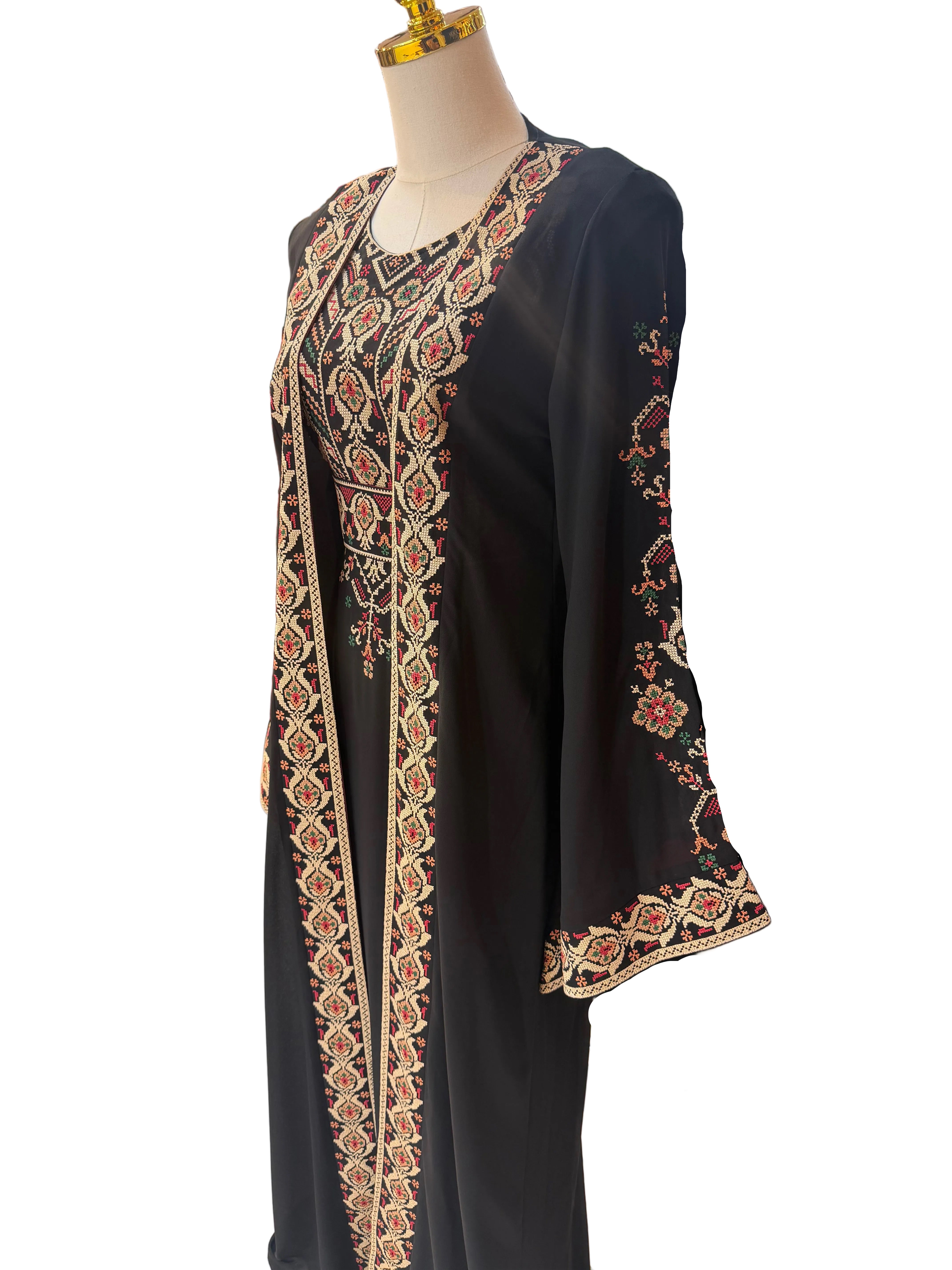 Black & White 2-piece Abaya