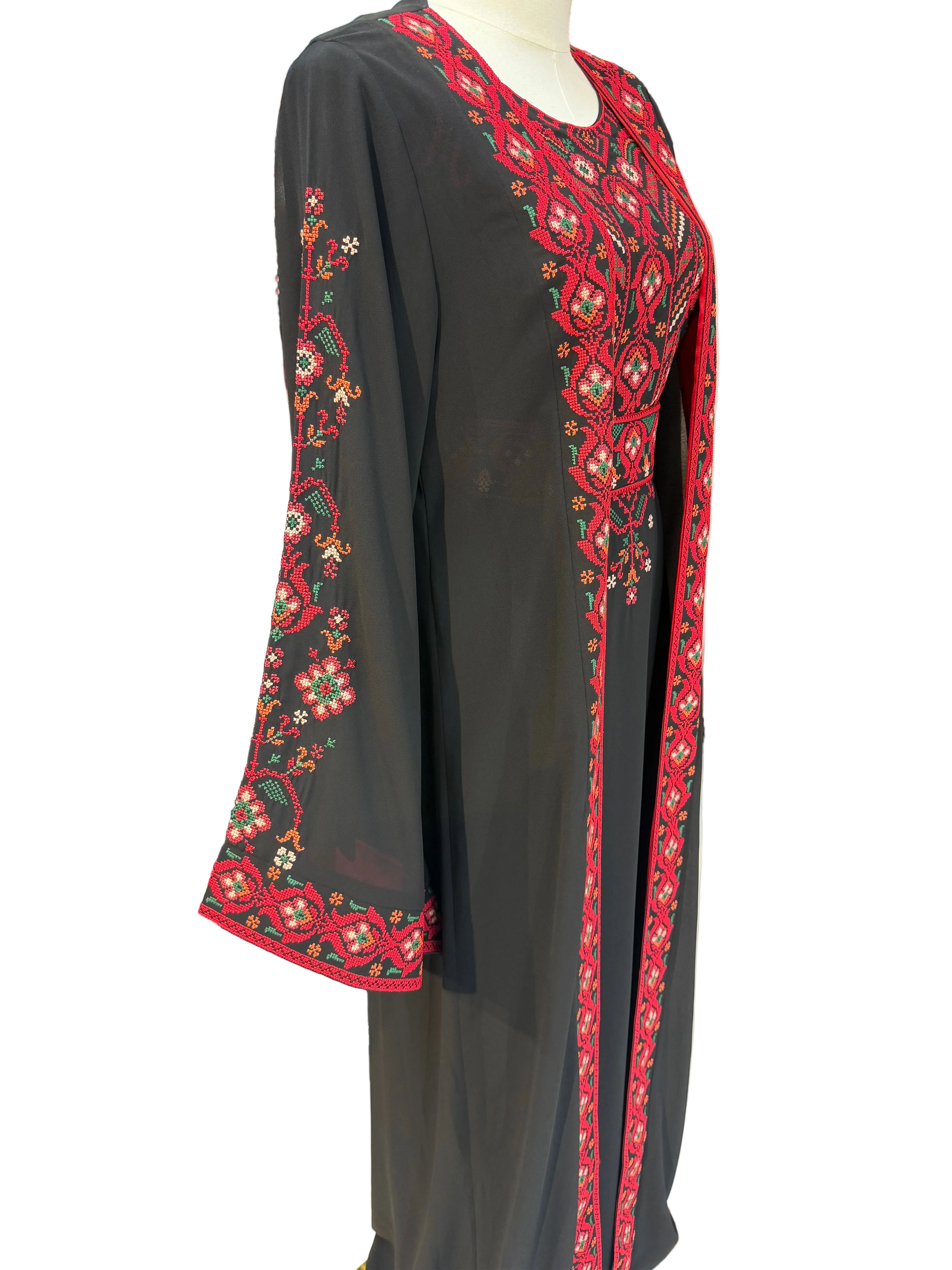 Black & Red 2-Piece Abaya