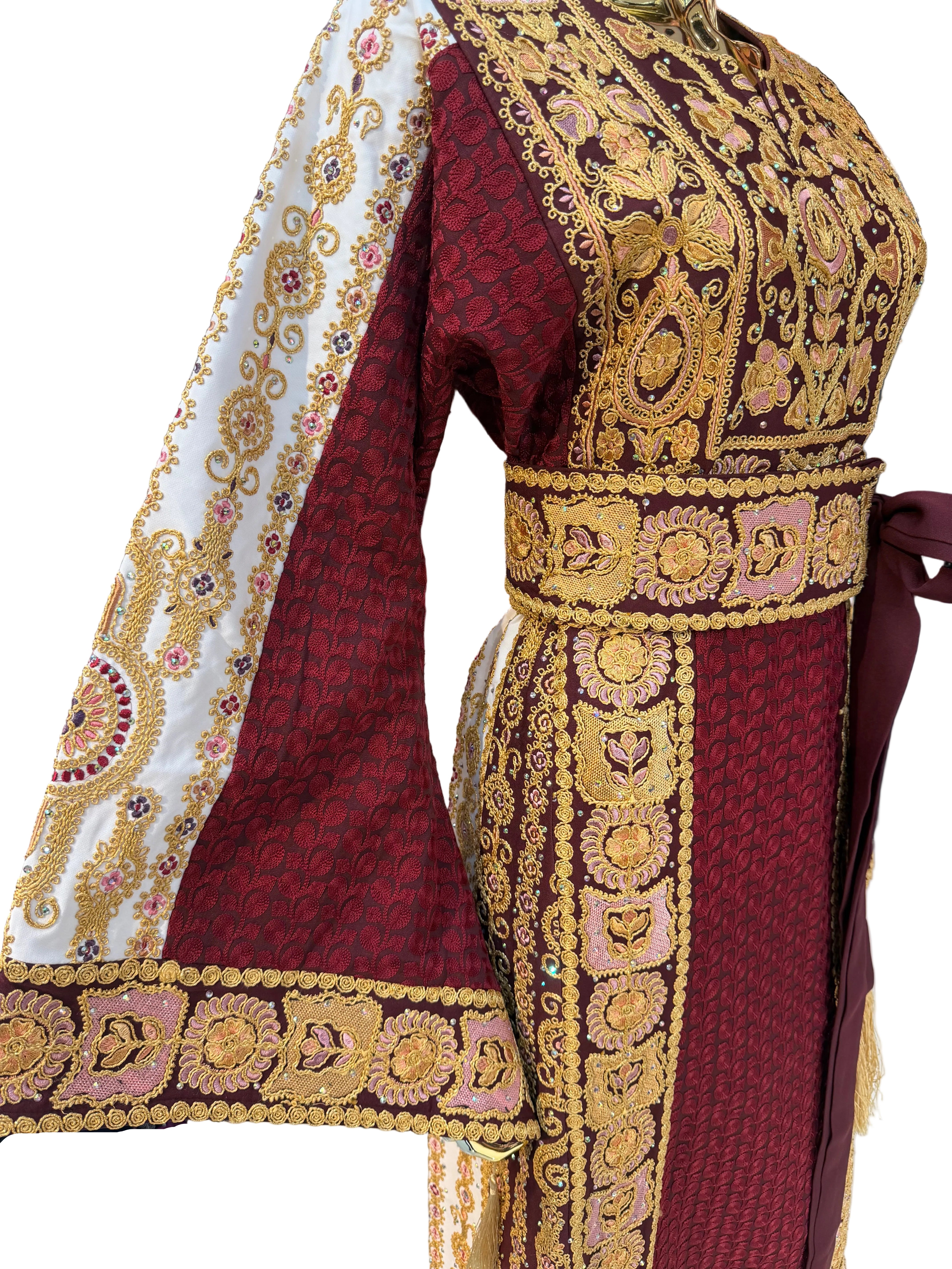 Red & Gold Aghabani Thobe