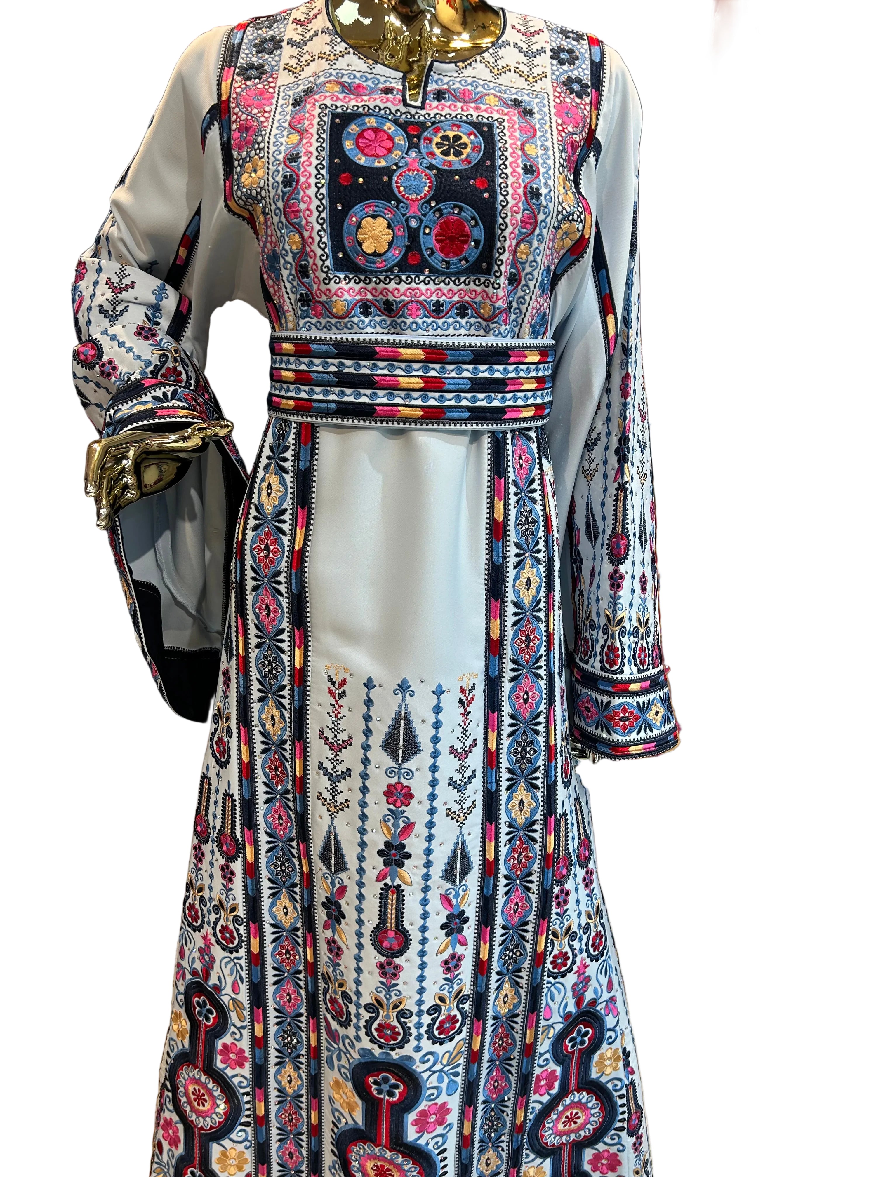 Elegant Pink Malaka Thobe W/Shall