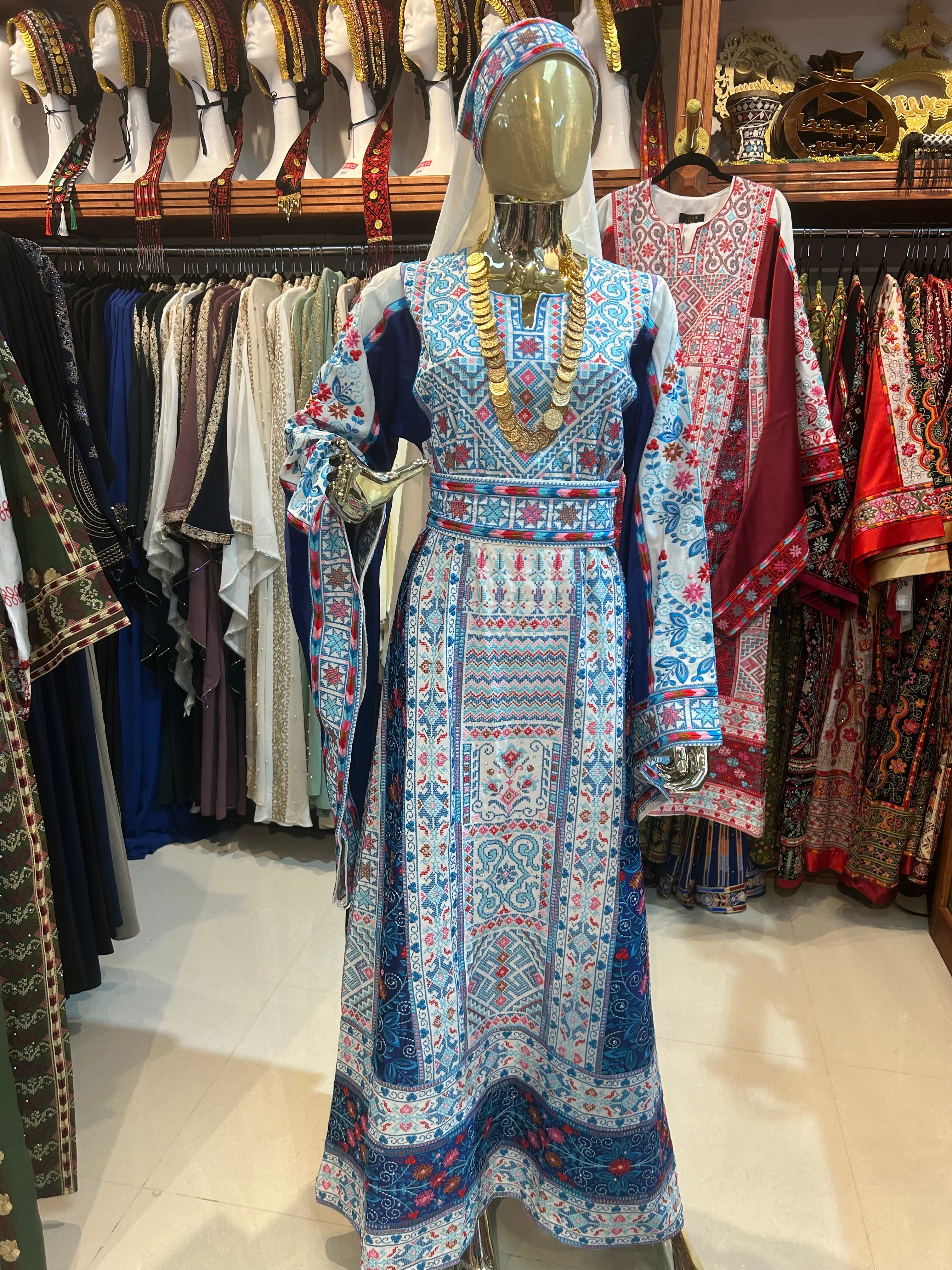 Mixed Colored Blue Thobe