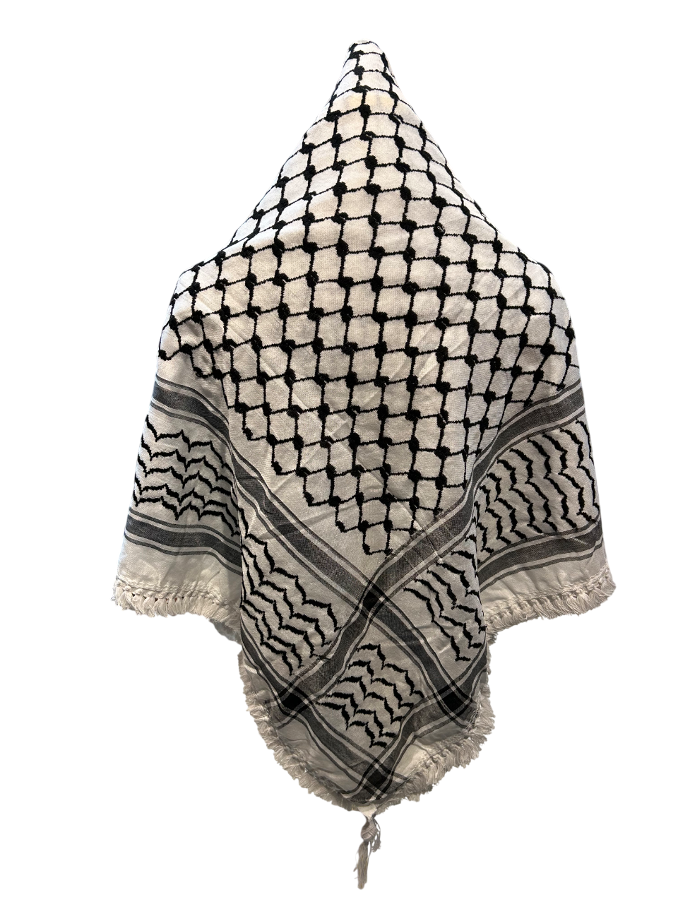 Traditional Palestinian Keffiyeh/Hattah/shemagh scarf made in Jordan with tassel made for Men & Women worn as a head scarf