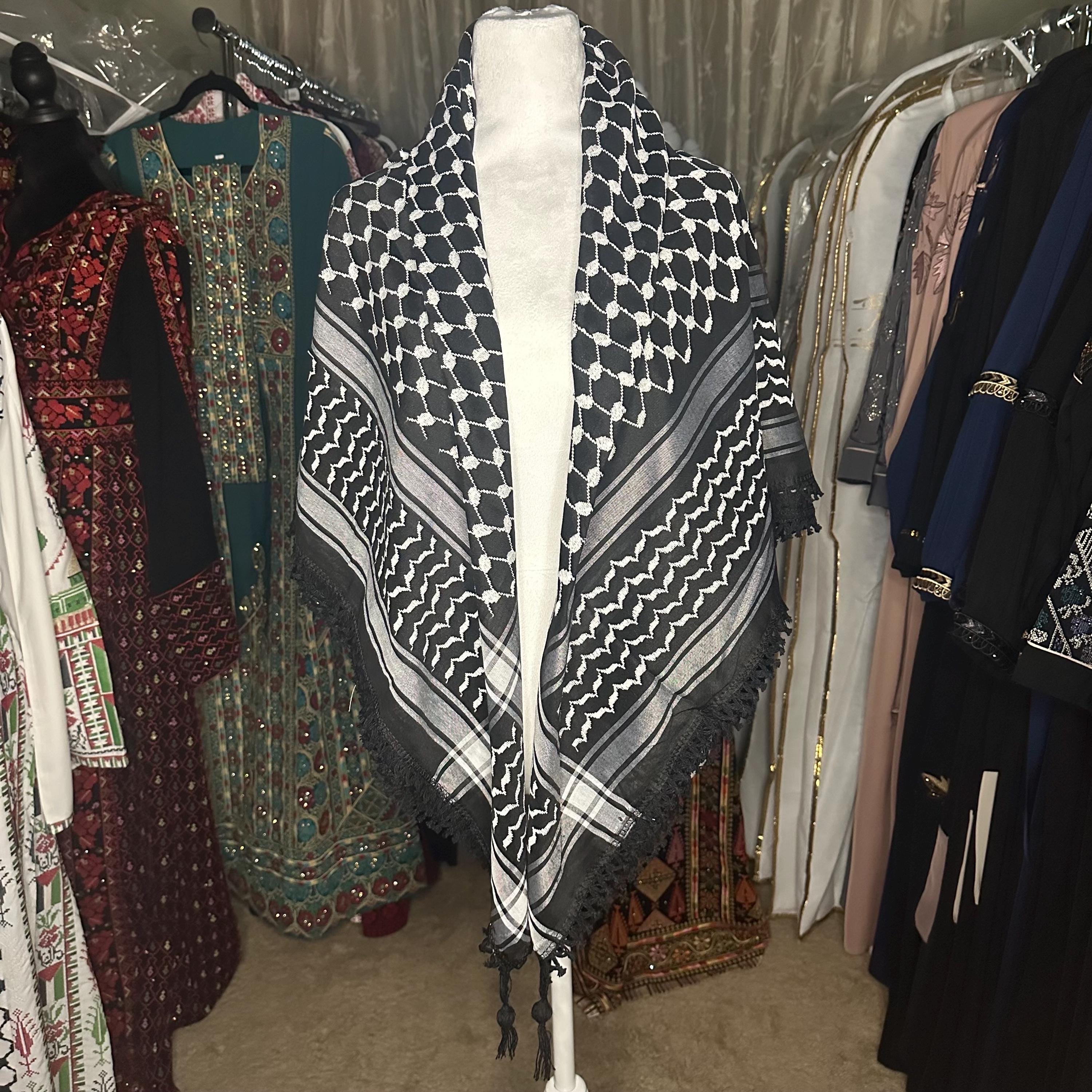 Traditional Keffiyeh/Hattah/shemagh scarf | made in Jordan | has a tassel | made for everyone | worn as a head scarf